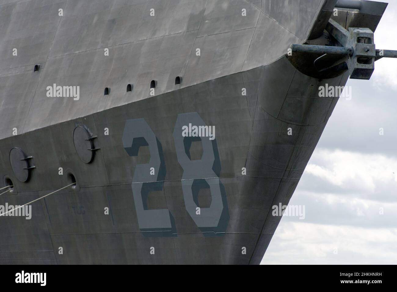 Brunswick, Georgia, USA - 4th febbraio 2022: La USS Savannah, una nave da combattimento litoranea di classe Independence di nuova costruzione, è vista nel porto ed è stata commissionata Foto Stock