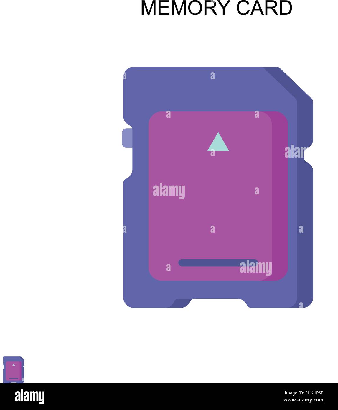 Icona vettore semplice della scheda di memoria. Modello di disegno del simbolo di illustrazione per l'elemento dell'interfaccia utente mobile Web. Illustrazione Vettoriale