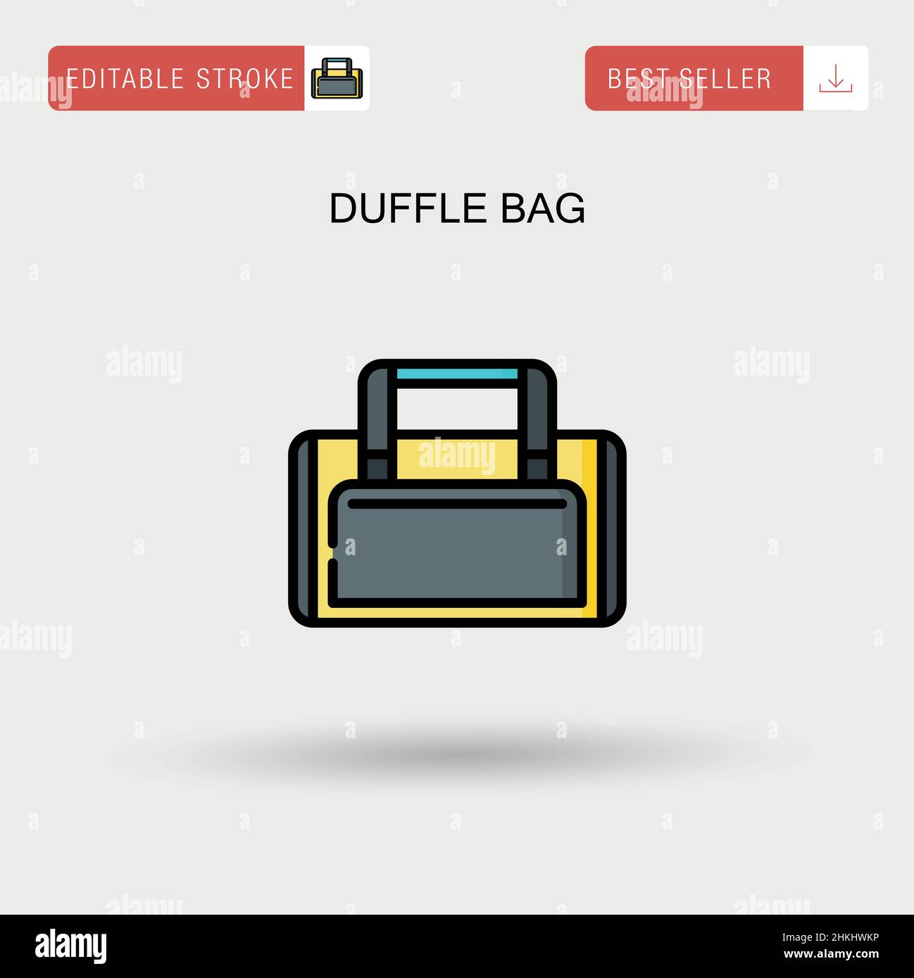 Duffle bag semplice icona vettoriale. Illustrazione Vettoriale