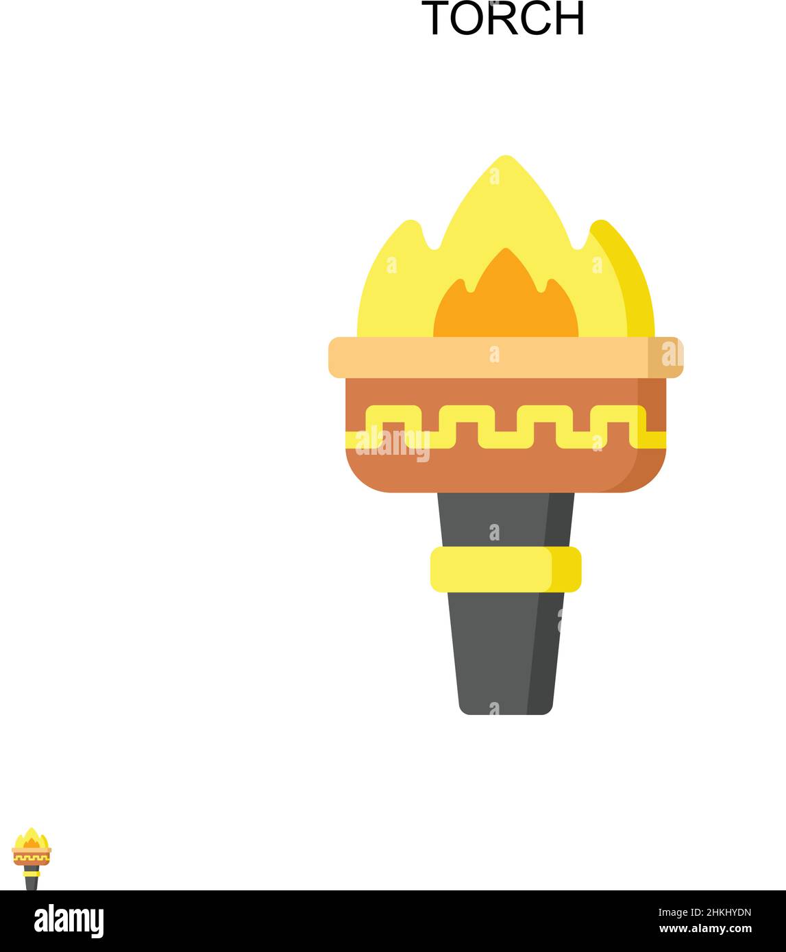 Icona vettoriale semplice torcia. Modello di disegno del simbolo di illustrazione per l'elemento dell'interfaccia utente mobile Web. Illustrazione Vettoriale