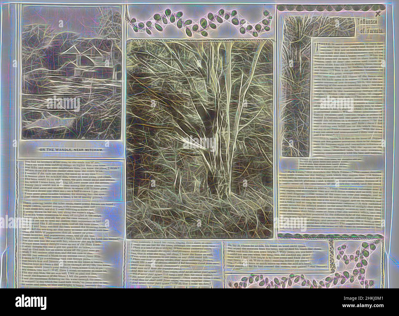 Ispirato da Landscape with Trees, Gran Bretagna, 1855 - 1900, carta fotografica, stampa albume, Altezza 95 mm x larghezza 164 mm, reinventata da Artotop. L'arte classica reinventata con un tocco moderno. Design di calda e allegra luminosità e di raggi di luce. La fotografia si ispira al surrealismo e al futurismo, abbracciando l'energia dinamica della tecnologia moderna, del movimento, della velocità e rivoluzionando la cultura Foto Stock