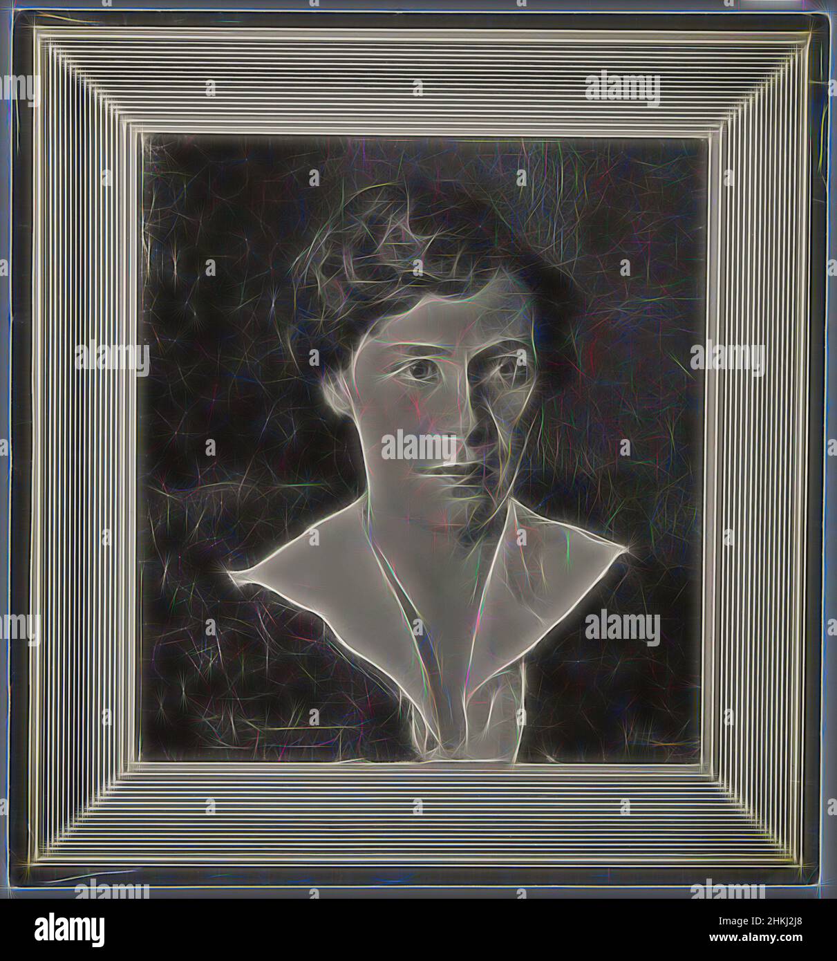 Ispirato dalla riproduzione dopo la pittura di Willem Witsen di un ritratto della sig.ra A. Schultzberg, Willem Witsen, Olanda, c.. 1860 - c. 1915, carta, stampa argento gelatina, altezza 194 mm x larghezza 181 mm, reinventata da Artotop. L'arte classica reinventata con un tocco moderno. Design di calda e allegra luminosità e di raggi di luce. La fotografia si ispira al surrealismo e al futurismo, abbracciando l'energia dinamica della tecnologia moderna, del movimento, della velocità e rivoluzionando la cultura Foto Stock Ispirato dalla riproduzione dopo la pittura di Willem Witsen di un ritratto della sig.ra A. Schultzberg, Willem Witsen, Olanda, c.. 1860 - c. 1915, carta, stampa argento gelatina, altezza 194 mm x larghezza 181 mm, reinventata da Artotop. L'arte classica reinventata con un tocco moderno. Design di calda e allegra luminosità e di raggi di luce. La fotografia si ispira al surrealismo e al futurismo, abbracciando l'energia dinamica della tecnologia moderna, del movimento, della velocità e rivoluzionando la cultura Foto Stock