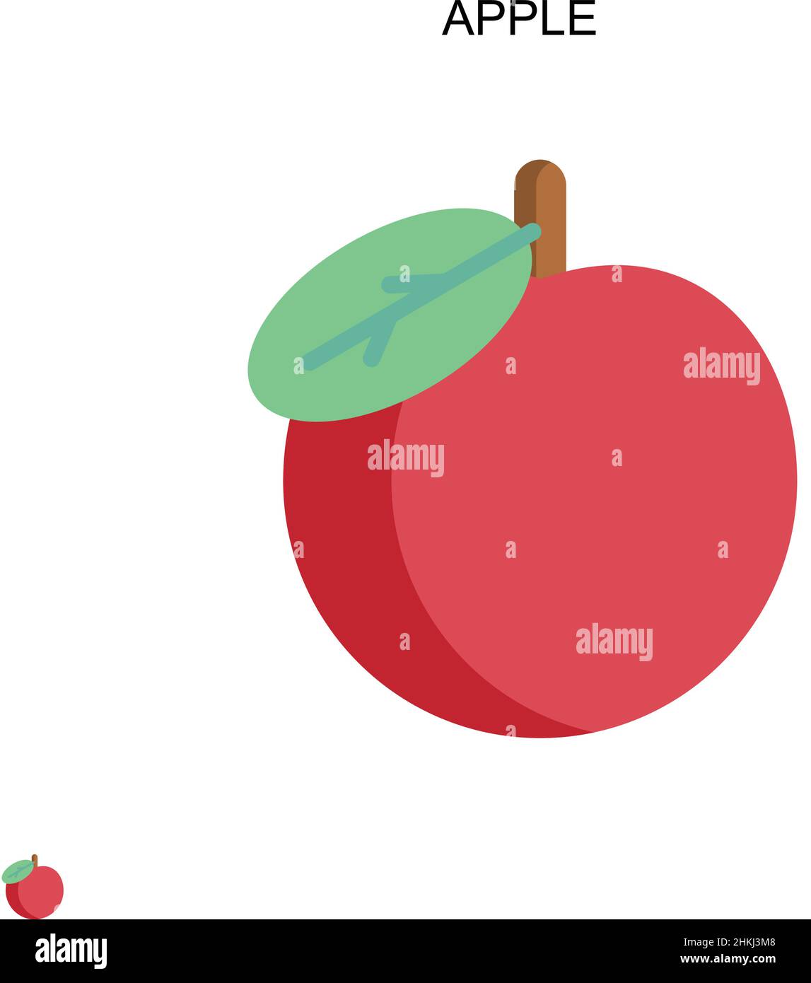 Icona Apple Simple Vector. Modello di disegno del simbolo di illustrazione per l'elemento dell'interfaccia utente mobile Web. Illustrazione Vettoriale