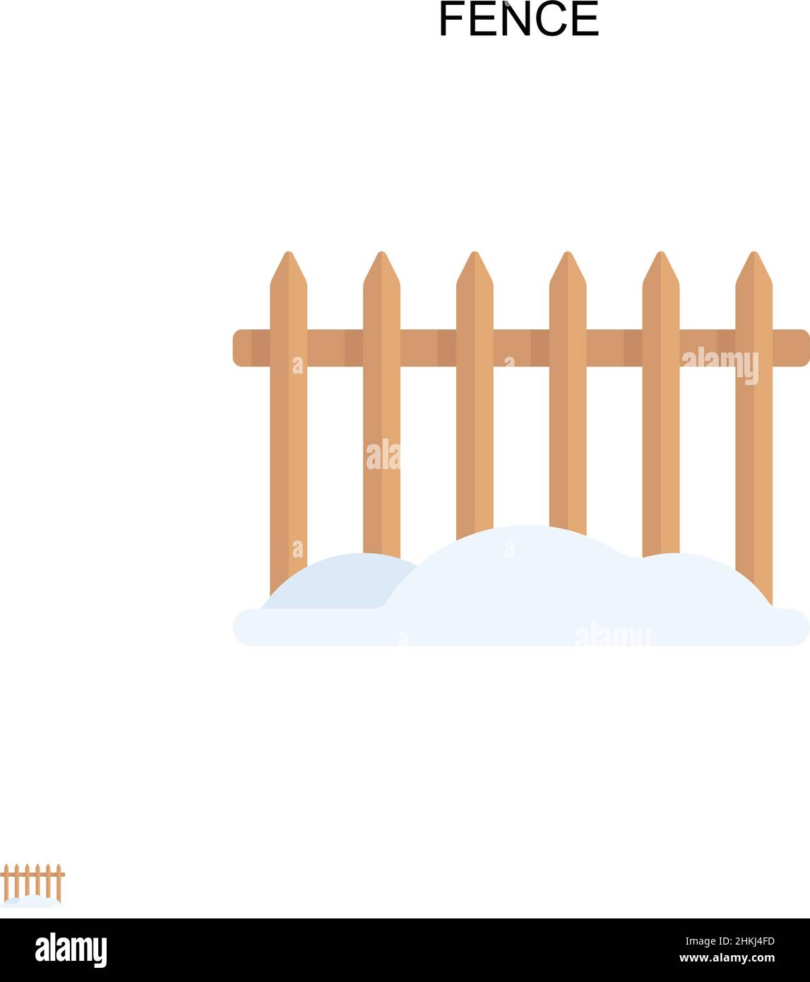 Icona vettore semplice fence. Modello di disegno del simbolo di illustrazione per l'elemento dell'interfaccia utente mobile Web. Illustrazione Vettoriale