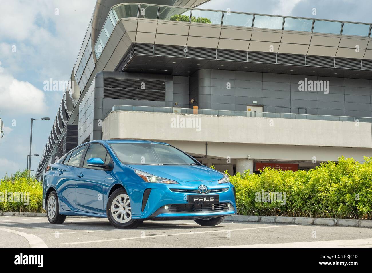 Hong Kong, Cina 24 settembre 2021 : Toyota Prius Hybrid 2022 Test Drive Day 24 2021 settembre a Hong Kong. Foto Stock