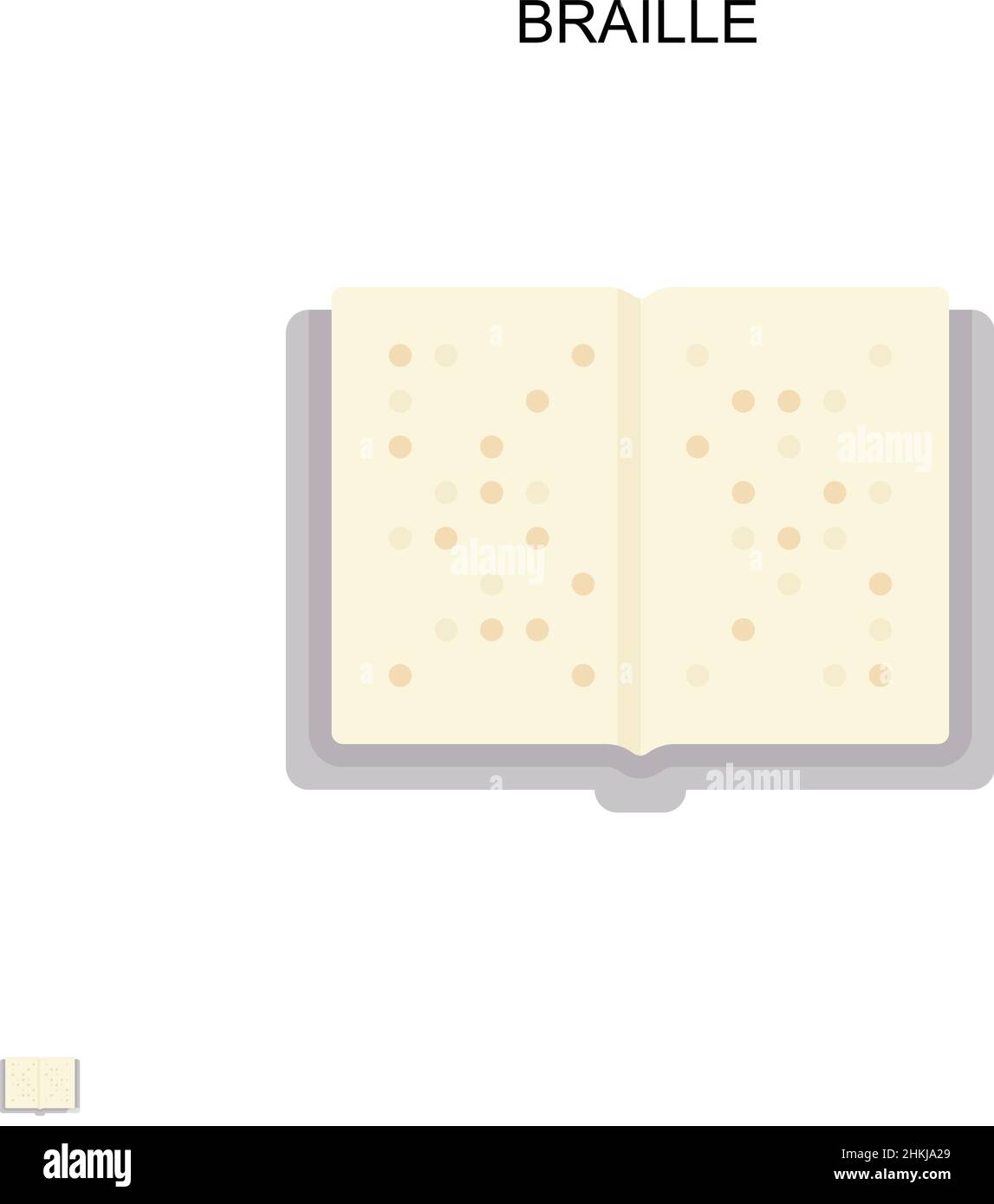 Icona vettore semplice Braille. Modello di disegno del simbolo di illustrazione per l'elemento dell'interfaccia utente mobile Web. Illustrazione Vettoriale