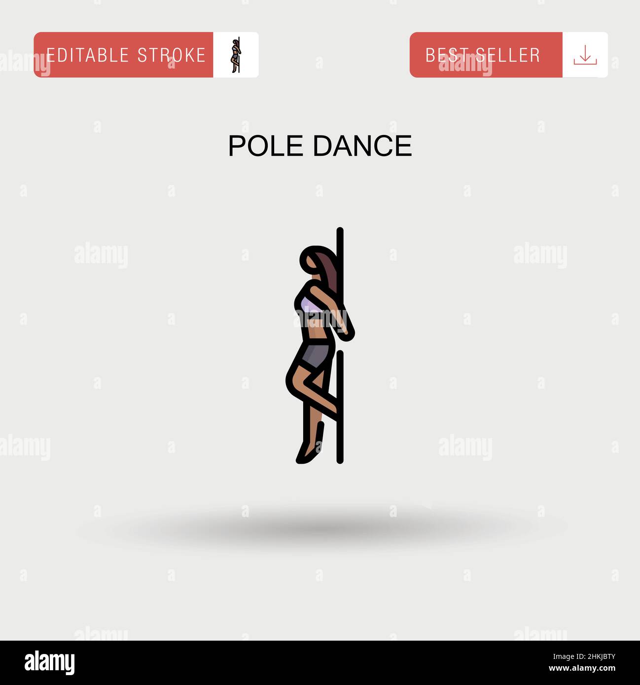 Pole dance semplice icona vettoriale. Illustrazione Vettoriale