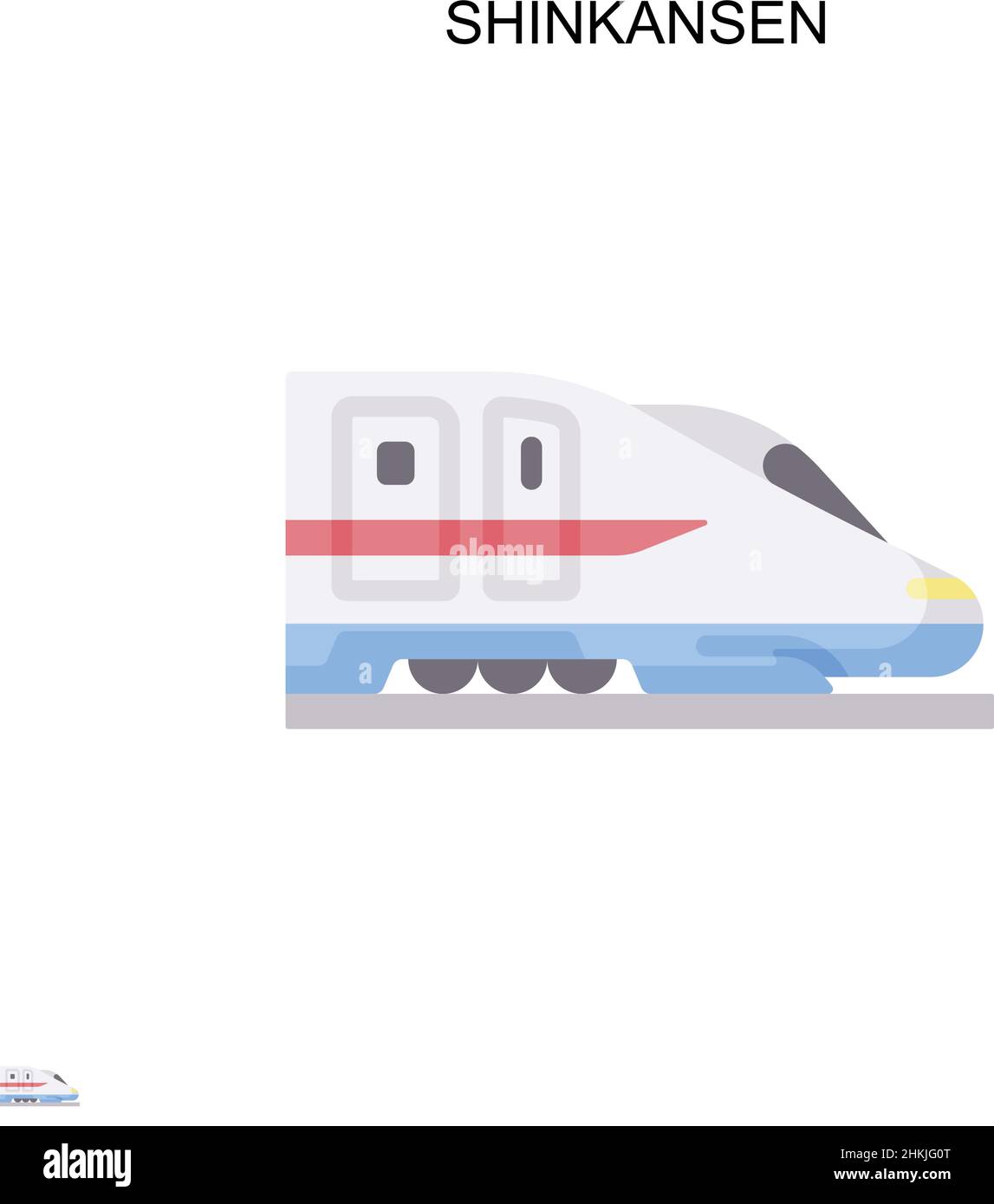 Shinkansen semplice icona vettoriale. Modello di disegno del simbolo di illustrazione per l'elemento dell'interfaccia utente mobile Web. Illustrazione Vettoriale