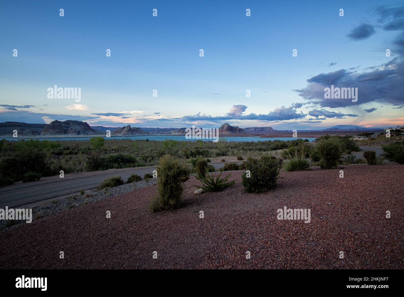 Tramonto sul lago Powell, Arizona - Utah Foto Stock