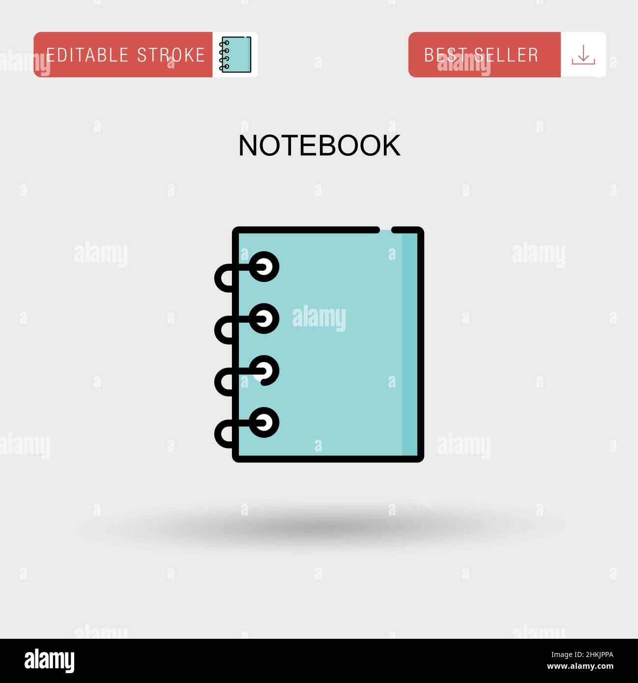 Icona vettore semplice del notebook. Illustrazione Vettoriale