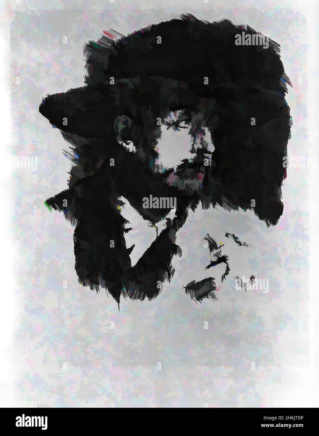 Arte ispirata da un Fumeur, Wilhelm Leibl, tedesco, 1844-1900, incisione su carta stampata, 8 15/16 x 7 3/8 pollici, 22,7 x 18,7 cm, opere classiche modernizzate da Artotop con un tuffo di modernità. Forme, colore e valore, impatto visivo accattivante sulle emozioni artistiche attraverso la libertà delle opere d'arte in modo contemporaneo. Un messaggio senza tempo che persegue una nuova direzione selvaggiamente creativa. Artisti che si rivolgono al supporto digitale e creano l'NFT Artotop Foto Stock