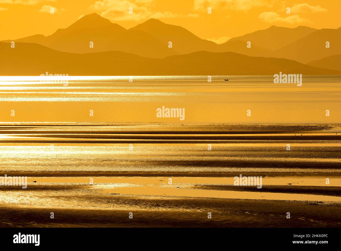 Tramonto ad Applecross, Regno Unito, Scozia, Applecross Foto Stock