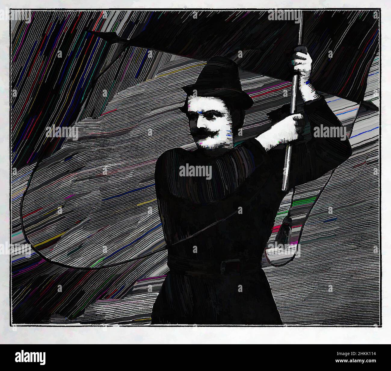 L'arte ispirata dalla sua fronte era Sad', Winslow Homer, americano, 1836-1910, incisione del legno, 1878, immagine: 2 1/4 x 2 5/8 pollici, 5,7 x 6,7 cm, opere classiche modernizzate da Artotop con un tuffo di modernità. Forme, colore e valore, impatto visivo accattivante sulle emozioni artistiche attraverso la libertà delle opere d'arte in modo contemporaneo. Un messaggio senza tempo che persegue una nuova direzione selvaggiamente creativa. Artisti che si rivolgono al supporto digitale e creano l'NFT Artotop Foto Stock