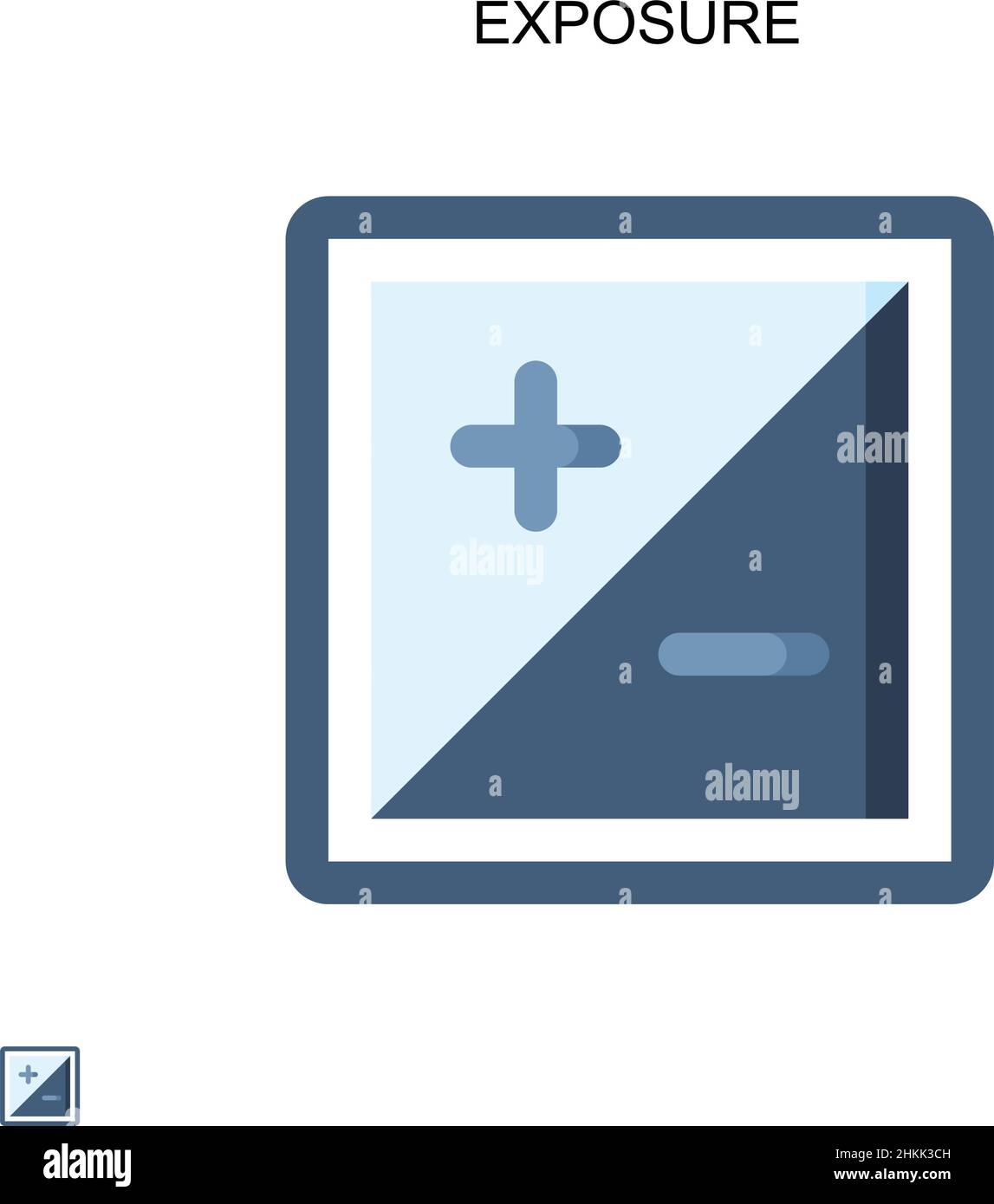 Icona vettore semplice esposizione. Modello di disegno del simbolo di illustrazione per l'elemento dell'interfaccia utente mobile Web. Illustrazione Vettoriale