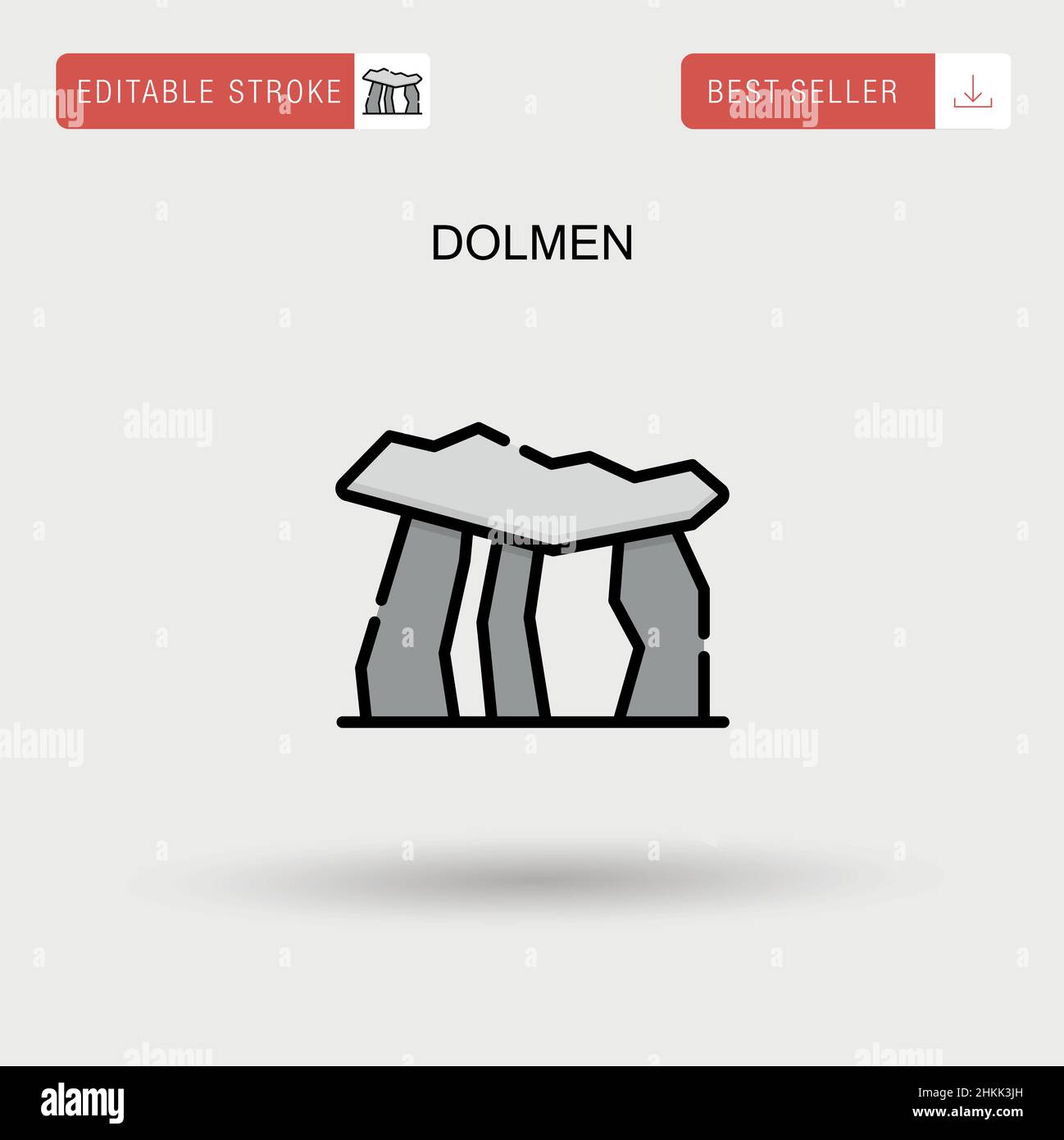 Dolmen semplice vettore icona. Illustrazione Vettoriale