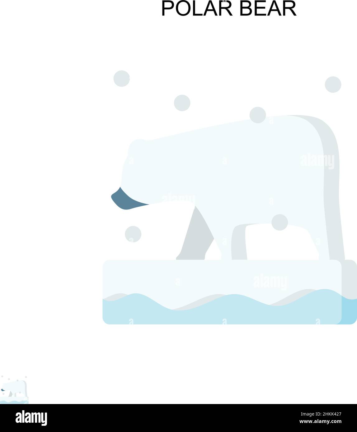 Icona vettoriale semplice dell'orso polare. Modello di disegno del simbolo di illustrazione per l'elemento dell'interfaccia utente mobile Web. Illustrazione Vettoriale