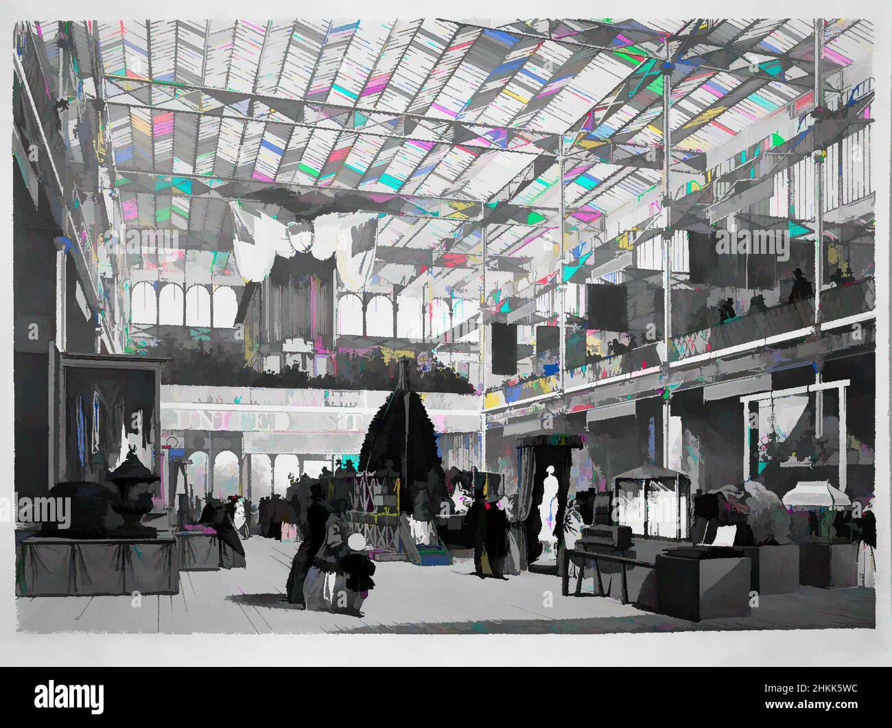 Art Inspired by America, Joseph Nash, British, 1808-1878, litografia a colori su carta straccia, 1852, 13 3/4 x 19 1/4 pollici, 34,9 x 48,9 cm, opere classiche modernizzate da Artotop con un tocco di modernità. Forme, colore e valore, impatto visivo accattivante sulle emozioni artistiche attraverso la libertà delle opere d'arte in modo contemporaneo. Un messaggio senza tempo che persegue una nuova direzione selvaggiamente creativa. Artisti che si rivolgono al supporto digitale e creano l'NFT Artotop Foto Stock