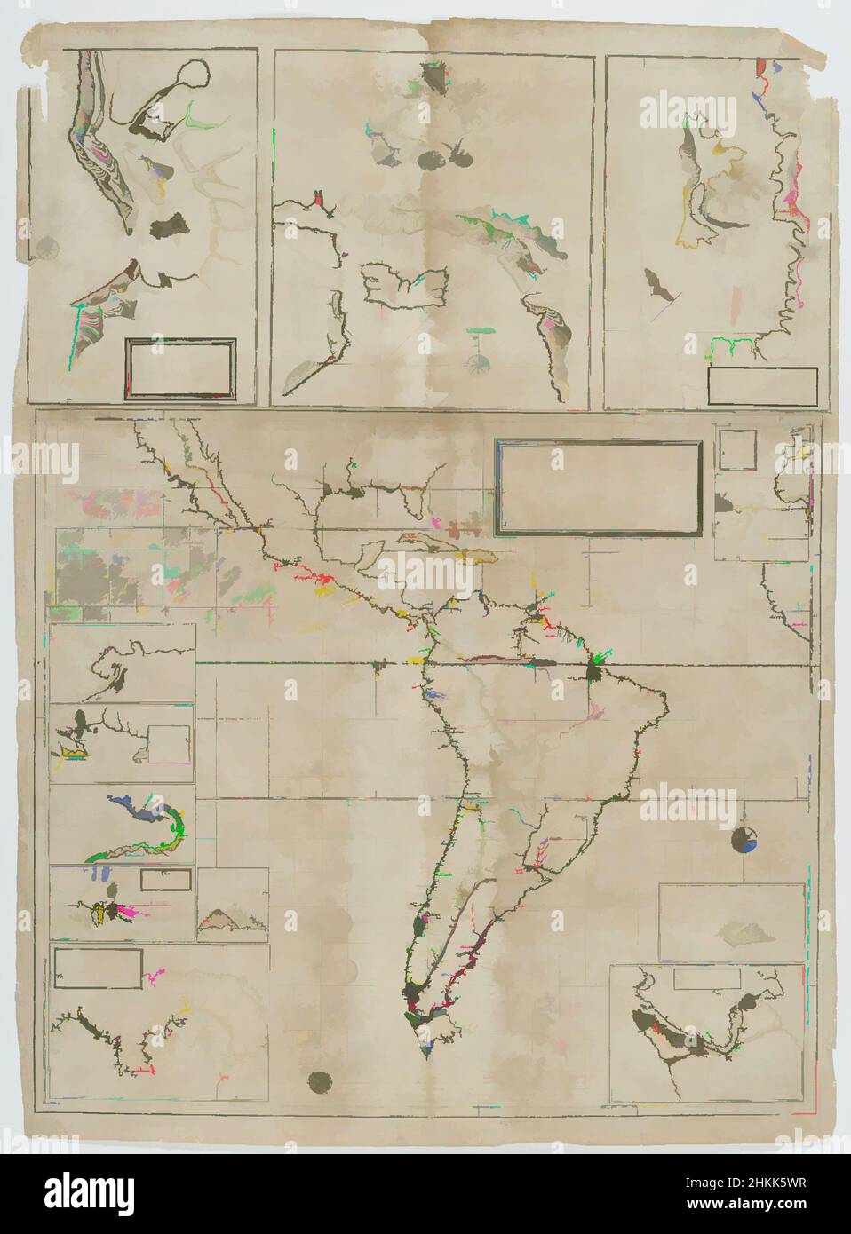 Arte ispirata da Una nuova e esatta mappa dei paesi e delle isole della costa entro i limiti Ye della Ye South Sea Company, Herman D. Moll, tedesco, 1654-1732, incisione, N.d., foglio: 19 7/8 x 27 3/8 pollici, 50,5 x 69,5 cm, opere classiche modernizzate da Artotop con un tocco di modernità. Forme, colore e valore, impatto visivo accattivante sulle emozioni artistiche attraverso la libertà delle opere d'arte in modo contemporaneo. Un messaggio senza tempo che persegue una nuova direzione selvaggiamente creativa. Artisti che si rivolgono al supporto digitale e creano l'NFT Artotop Foto Stock