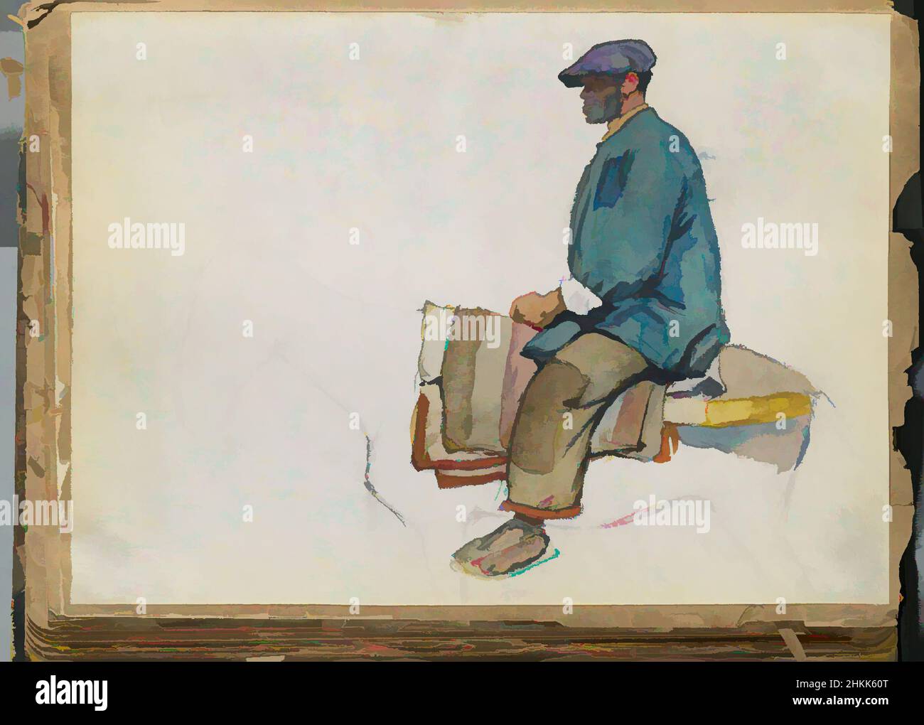 Arte ispirata da Spanish Sketch montato in Scrap Book, Edward Penfield, americano, 1866-1925, acquerello e grafite su carta montata in rottame book, ca. 1911, foglio: 8 x 11 1/16 pollici, 20,3 x 28,1 cm, opere classiche modernizzate da Artotop con un tocco di modernità. Forme, colore e valore, impatto visivo accattivante sulle emozioni artistiche attraverso la libertà delle opere d'arte in modo contemporaneo. Un messaggio senza tempo che persegue una nuova direzione selvaggiamente creativa. Artisti che si rivolgono al supporto digitale e creano l'NFT Artotop Foto Stock