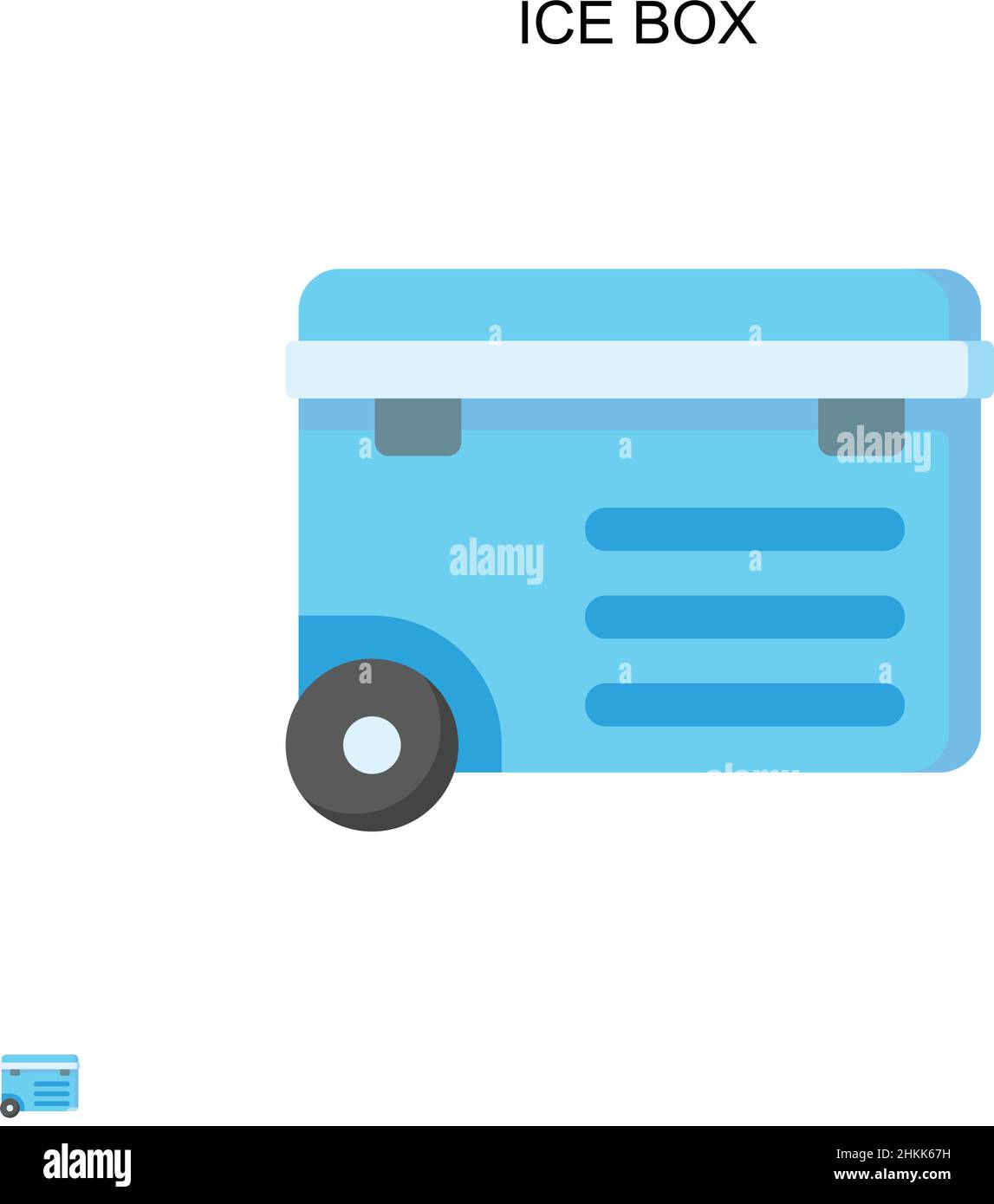 Icona vettore semplice della scatola del ghiaccio. Modello di disegno del simbolo di illustrazione per l'elemento dell'interfaccia utente mobile Web. Illustrazione Vettoriale