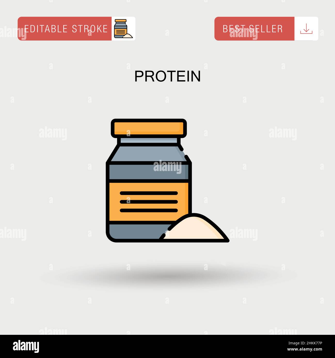 Icona del vettore proteina semplice. Illustrazione Vettoriale