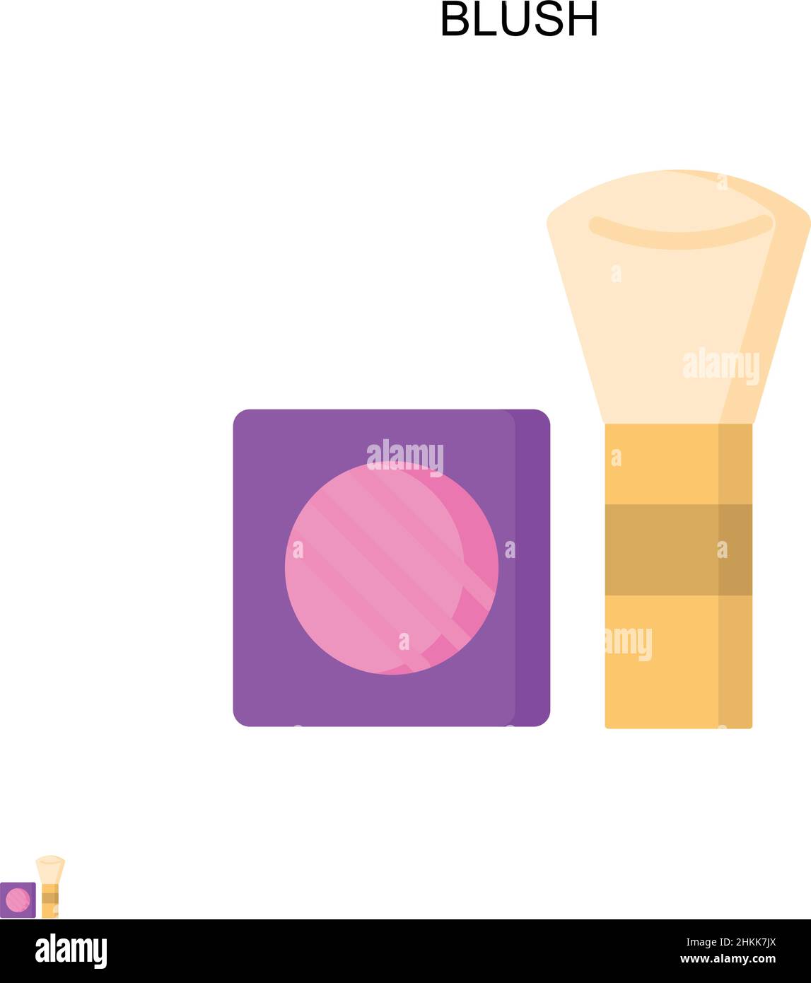 Icona di un semplice vettore blush. Modello di disegno del simbolo di illustrazione per l'elemento dell'interfaccia utente mobile Web. Illustrazione Vettoriale