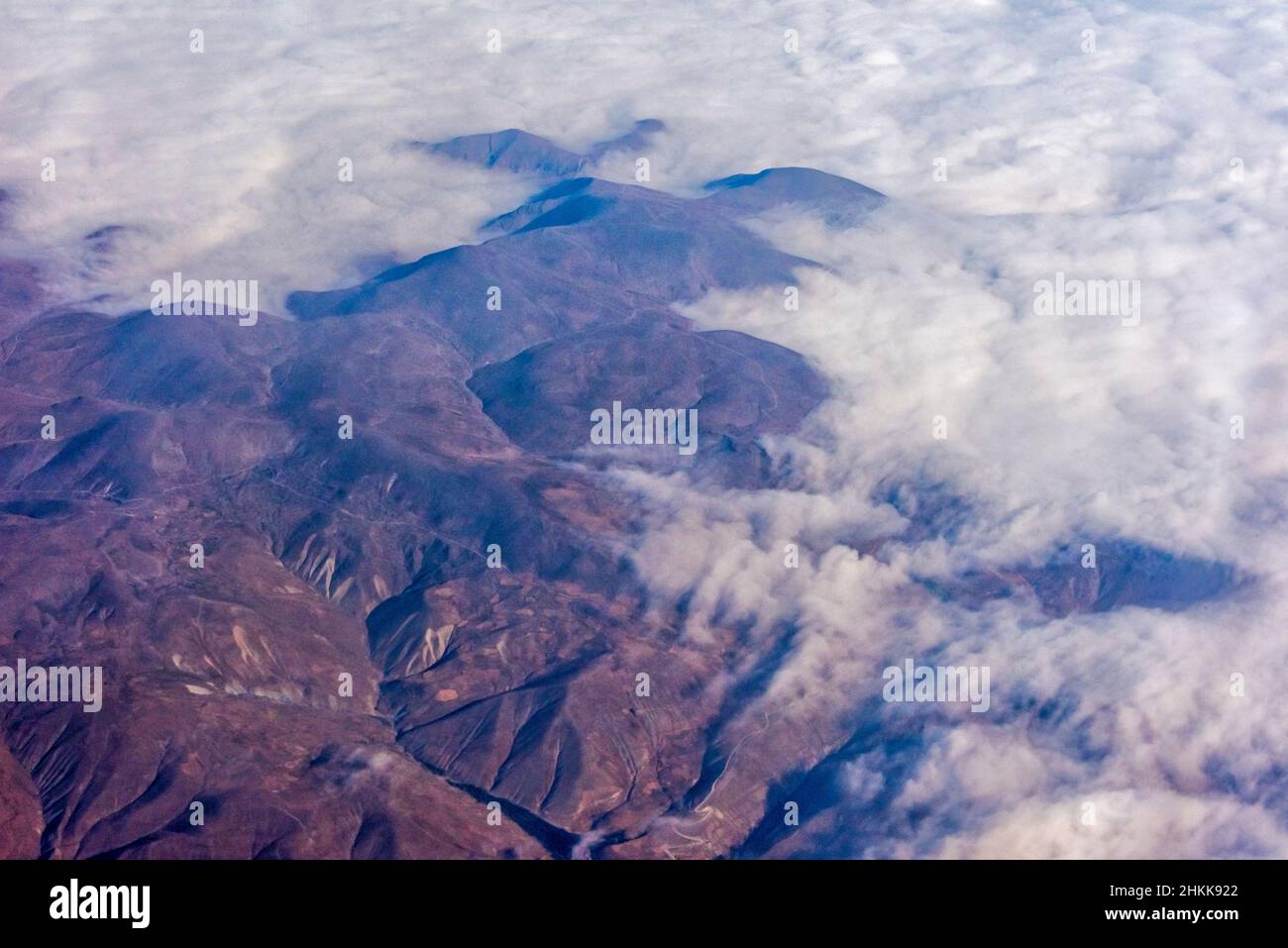 Vista aerea della montagna del Caucaso, Azerbaigian Foto Stock