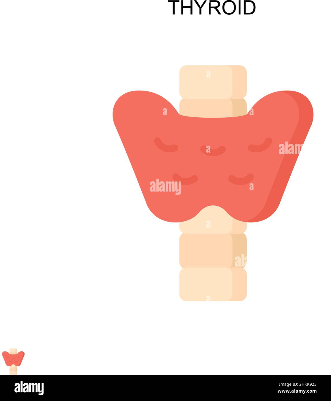 Icona del vettore semplice tiroide. Modello di disegno del simbolo di illustrazione per l'elemento dell'interfaccia utente mobile Web. Illustrazione Vettoriale