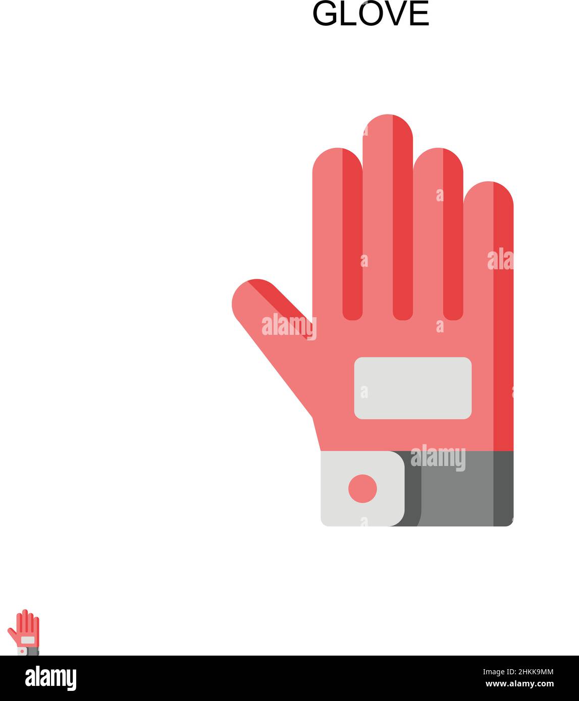 Icona vettore semplice guanto. Modello di disegno del simbolo di illustrazione per l'elemento dell'interfaccia utente mobile Web. Illustrazione Vettoriale