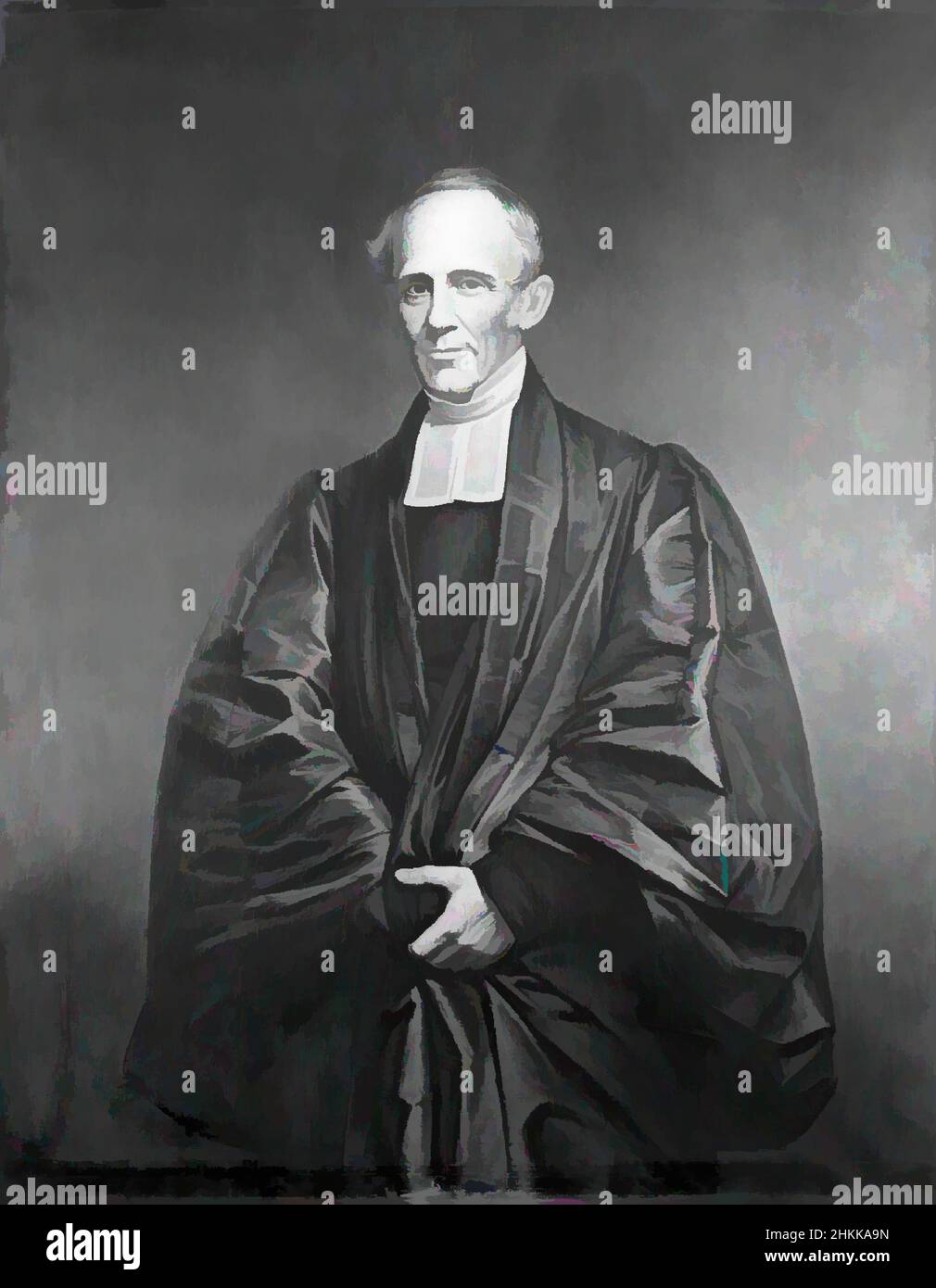 Arte ispirata dal Reverend Dr. Cutler, James Frothingham, americano, 1786-1864, olio su tela, circa 1860, 56 1/8 x 43 7/8 pollici, 142,5 x 111,5 cm, americano, olio americano, bianco e nero, ca.1860, cerimoniale, Dr. Cutler, figura, formale, James Frothingham, maschio, uomo, ministro, olio, pittura, Opere classiche modernizzate da Artotop con un tocco di modernità. Forme, colore e valore, impatto visivo accattivante sulle emozioni artistiche attraverso la libertà delle opere d'arte in modo contemporaneo. Un messaggio senza tempo che persegue una nuova direzione selvaggiamente creativa. Artisti che si rivolgono al supporto digitale e creano l'NFT Artotop Foto Stock