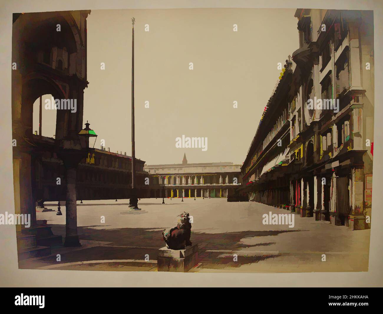 Arte ispirata a Piazza de San Marco della Chiesa, Venezia, Carlo ponti, italiano, nata Svizzera, circa 1823-1893, fotografia in argento albume, ca. 1865, 10 1/2 x 14in., 26,7 x 35,6cm, Italiano, Italia, plaza, Opere classiche modernizzate da Artotop con un tocco di modernità. Forme, colore e valore, impatto visivo accattivante sulle emozioni artistiche attraverso la libertà delle opere d'arte in modo contemporaneo. Un messaggio senza tempo che persegue una nuova direzione selvaggiamente creativa. Artisti che si rivolgono al supporto digitale e creano l'NFT Artotop Foto Stock