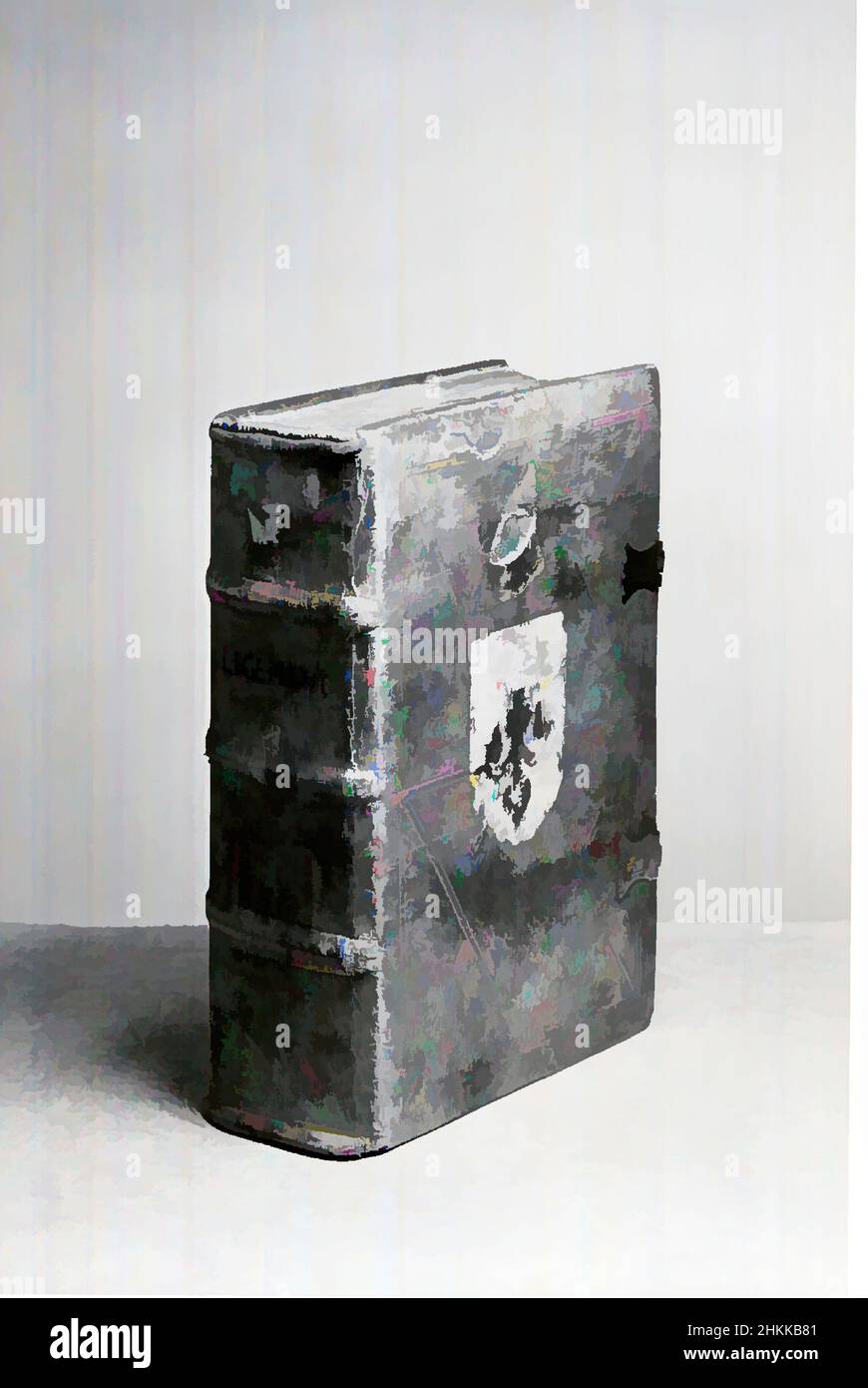 Arte ispirata alla Legenda Sanctorum - Jacobus de Voragine, tagli in legno: Artisti Augsburg sconosciuti, tagli in legno colorati a mano e testo stampato su carta, ca. 1471, foglio: 11 9/16 x 7 7/8 pollici, 29,3 x 20 cm, opere classiche modernizzate da Artotop con un tocco di modernità. Forme, colore e valore, impatto visivo accattivante sulle emozioni artistiche attraverso la libertà delle opere d'arte in modo contemporaneo. Un messaggio senza tempo che persegue una nuova direzione selvaggiamente creativa. Artisti che si rivolgono al supporto digitale e creano l'NFT Artotop Foto Stock