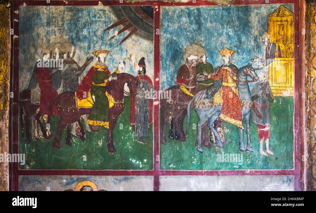 All'interno della cattedrale di Svetitskhoveli, patrimonio dell'umanità dell'UNESCO, Mtskheta, Georgia Foto Stock