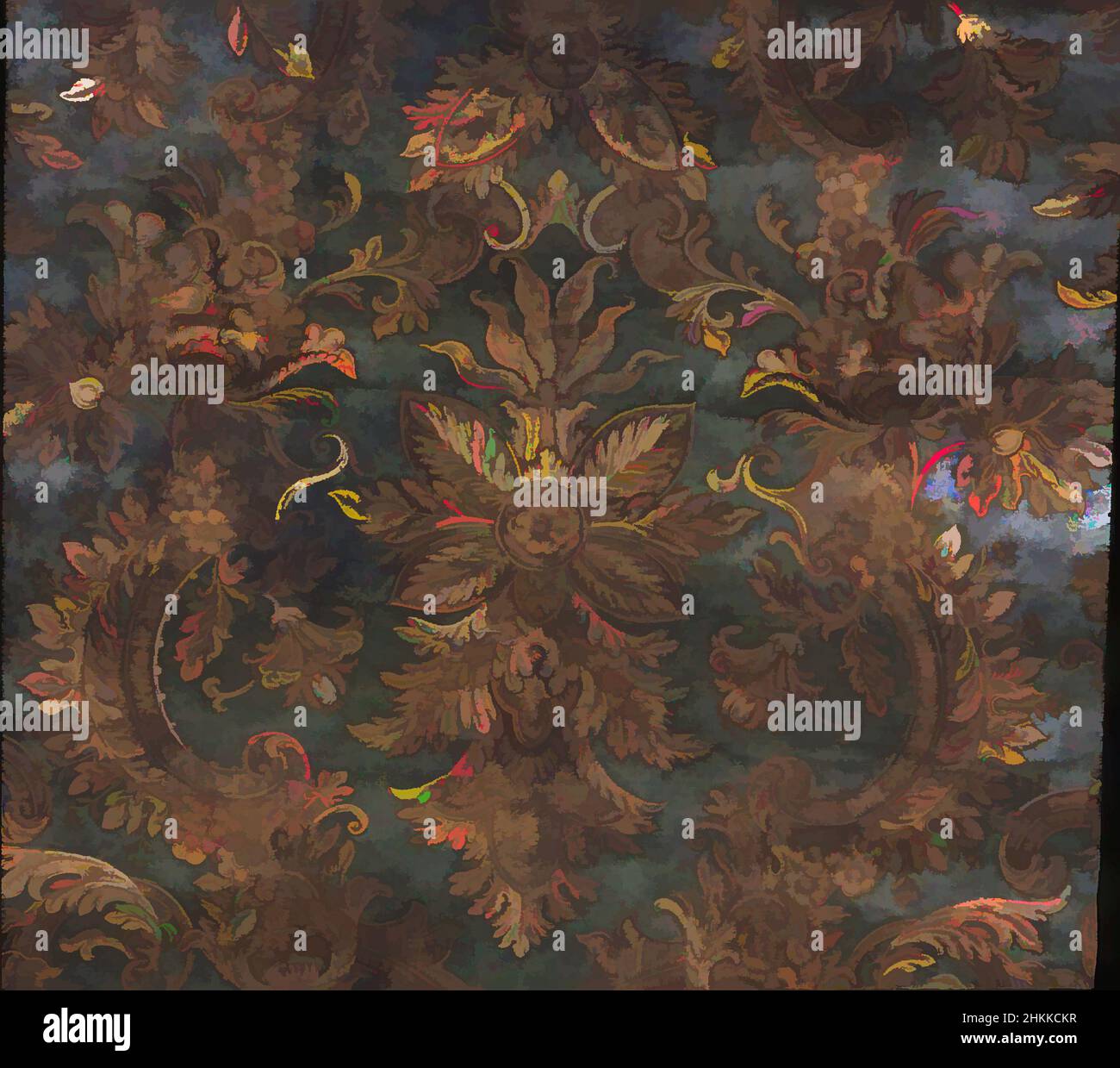 Arte ispirata da Wallpaper, carta, ca. 1880, 36 1/2 x 32 3/4 pollici, 92,7 x 83,2 cm, opere classiche modernizzate da Artotop con un tocco di modernità. Forme, colore e valore, impatto visivo accattivante sulle emozioni artistiche attraverso la libertà delle opere d'arte in modo contemporaneo. Un messaggio senza tempo che persegue una nuova direzione selvaggiamente creativa. Artisti che si rivolgono al supporto digitale e creano l'NFT Artotop Foto Stock