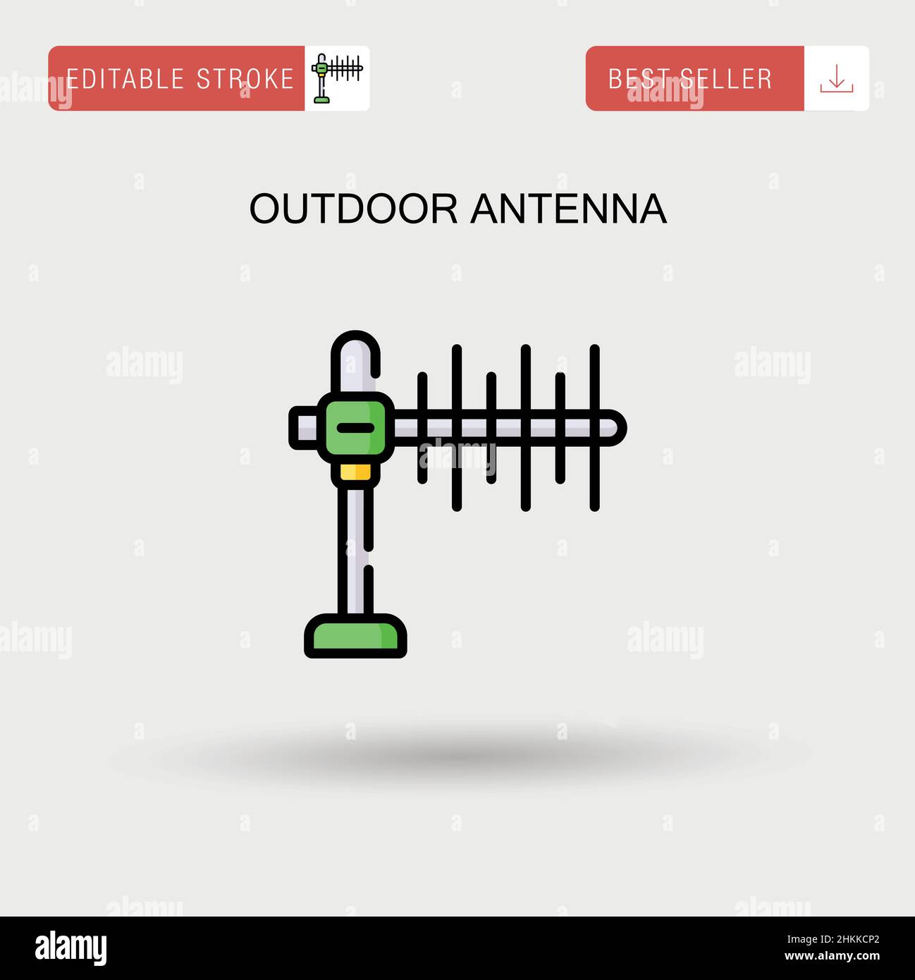 Semplice icona vettoriale per antenna esterna. Illustrazione Vettoriale