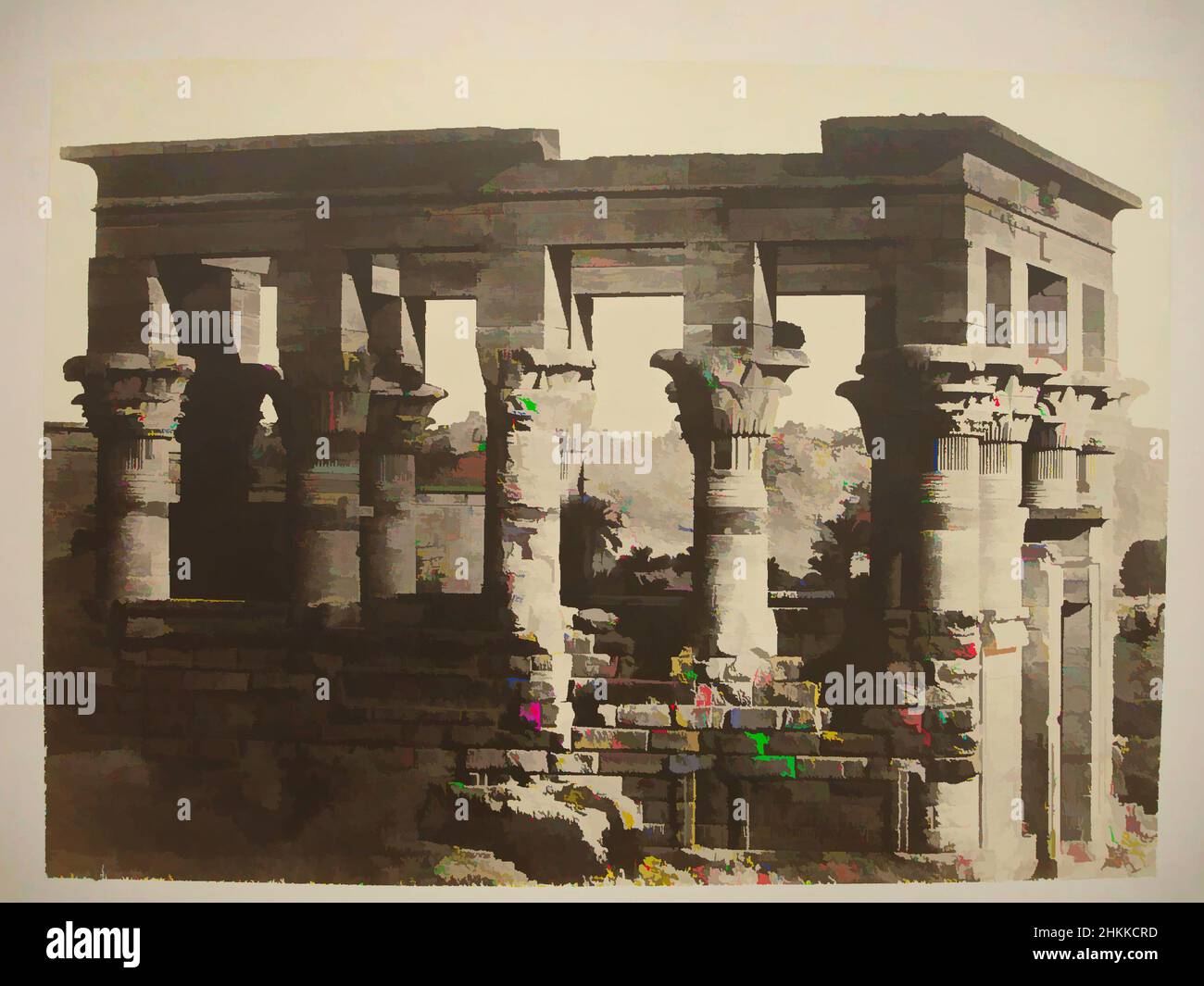 Arte ispirata da Kiosk di Traiano a Philae, albume argento fotografia, metà del 19th secolo, 19th secolo, albume argento fotografia, Architettura, Assuan, Bianco e Nero, Egitto, imperatore Traiano, Horus, Isis, Kiosk di Traiano, Nilo, Osiride, Colonne di papiro, Filae, periodo romano, W, opere classiche modernizzate da Artotop con un tuffo di modernità. Forme, colore e valore, impatto visivo accattivante sulle emozioni artistiche attraverso la libertà delle opere d'arte in modo contemporaneo. Un messaggio senza tempo che persegue una nuova direzione selvaggiamente creativa. Artisti che si rivolgono al supporto digitale e creano l'NFT Artotop Foto Stock