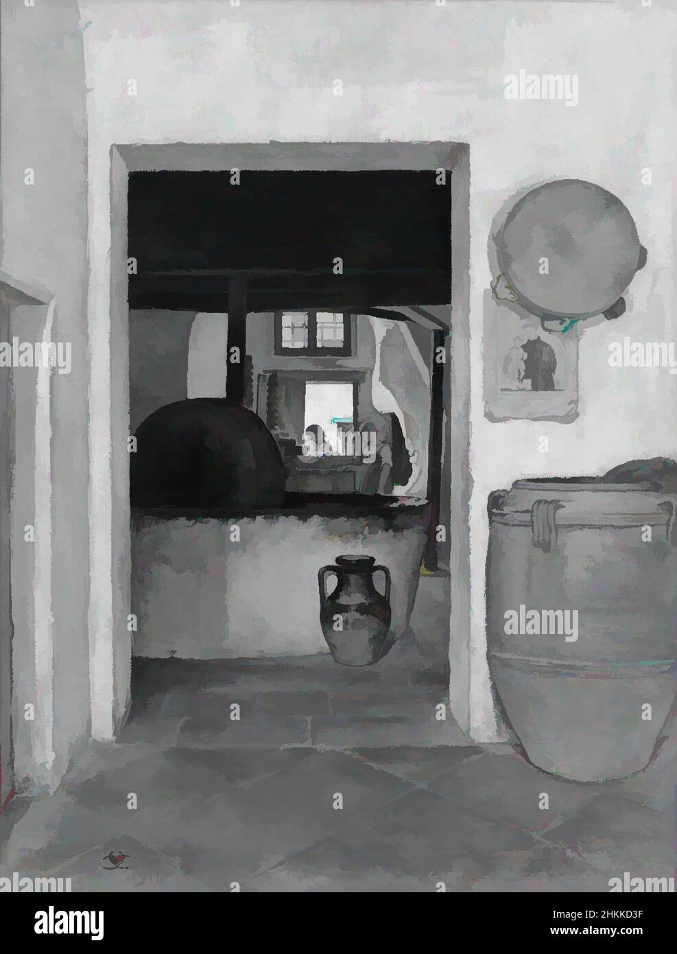 Arte ispirata alla Olive Oil Press, Capri, Charles Caryl Coleman, American, 1840-1928, Olio su tela, 1911-1912, 27 1/4 x 20 9/16 poll., 69,2 x 52,2 cm, 1911, 1912, American, American art, Tela, capri, ceramica, Charles Caryl Coleman, porta, pavimento, telaio, vaso, lavoro, olio, Olive press, opere classiche modernizzate da Artotop con un tuffo di modernità. Forme, colore e valore, impatto visivo accattivante sulle emozioni artistiche attraverso la libertà delle opere d'arte in modo contemporaneo. Un messaggio senza tempo che persegue una nuova direzione selvaggiamente creativa. Artisti che si rivolgono al supporto digitale e creano l'NFT Artotop Foto Stock