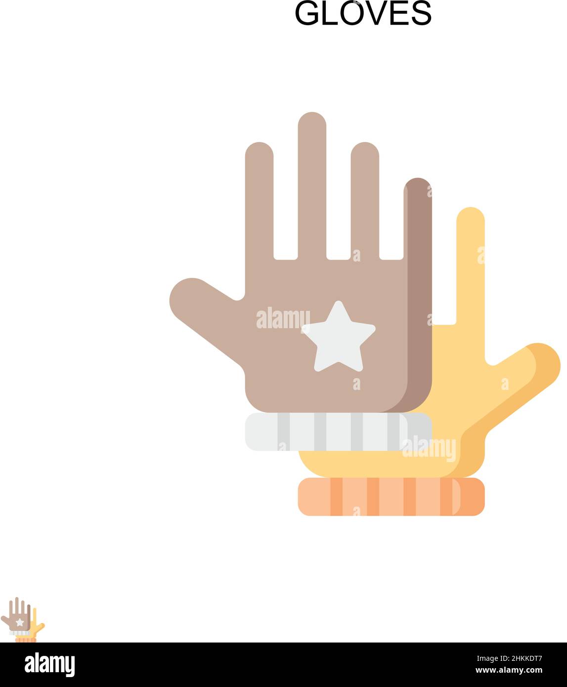 Guanti semplice icona vettoriale. Modello di disegno del simbolo di illustrazione per l'elemento dell'interfaccia utente mobile Web. Illustrazione Vettoriale