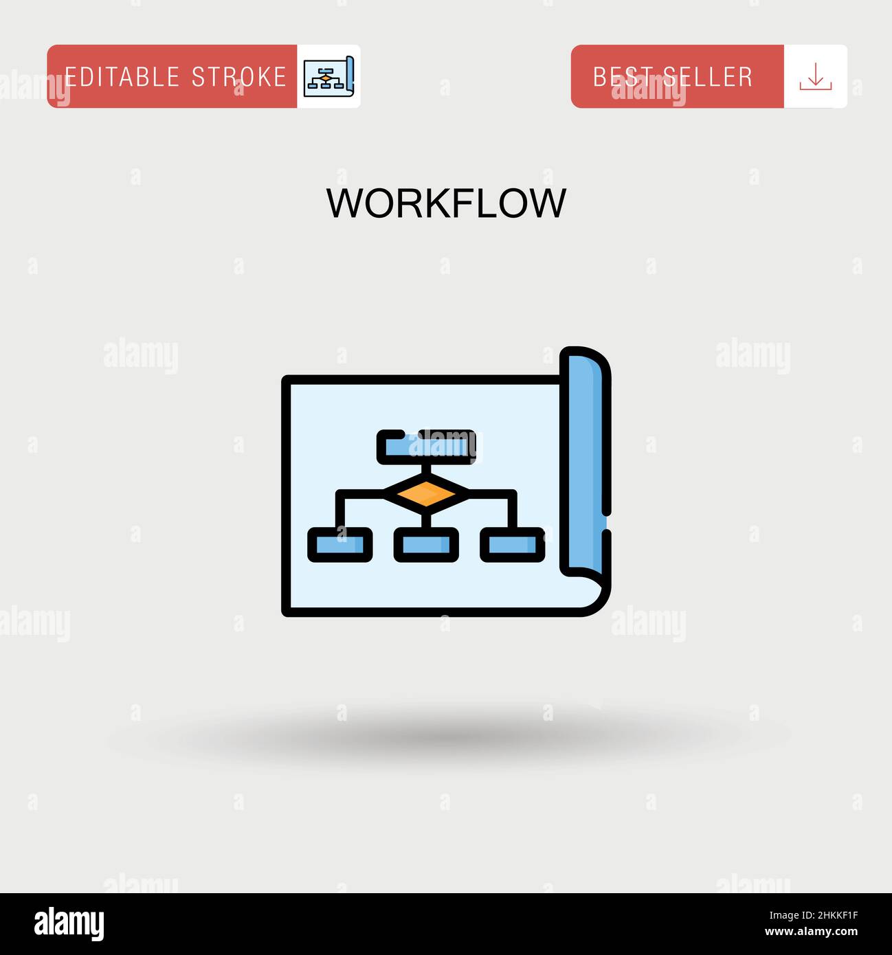 Icona vettore semplice flusso di lavoro. Illustrazione Vettoriale
