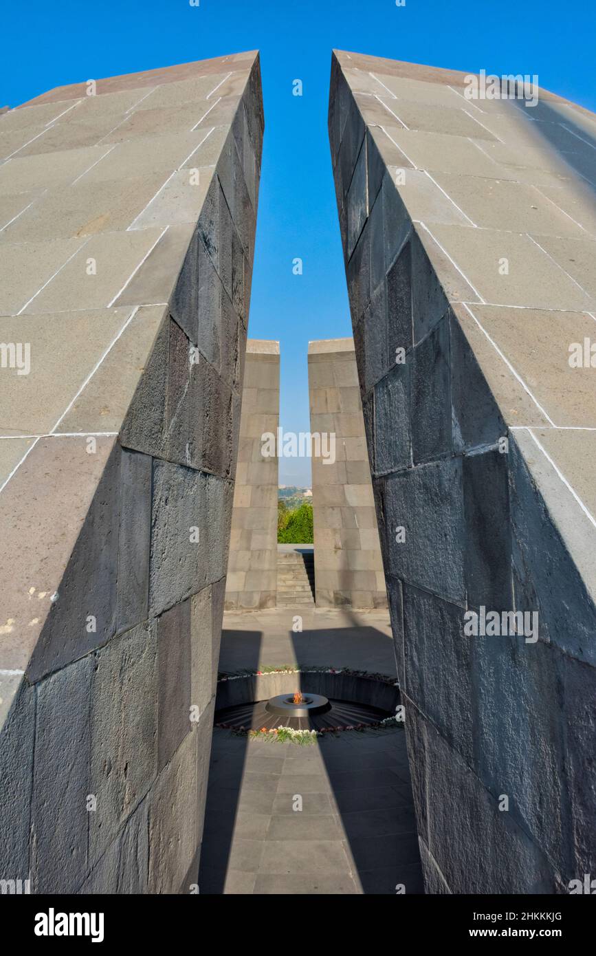 Tsitsernakaberd, complesso armeno del memoriale del genocidio, Yerevan, Armenia Foto Stock