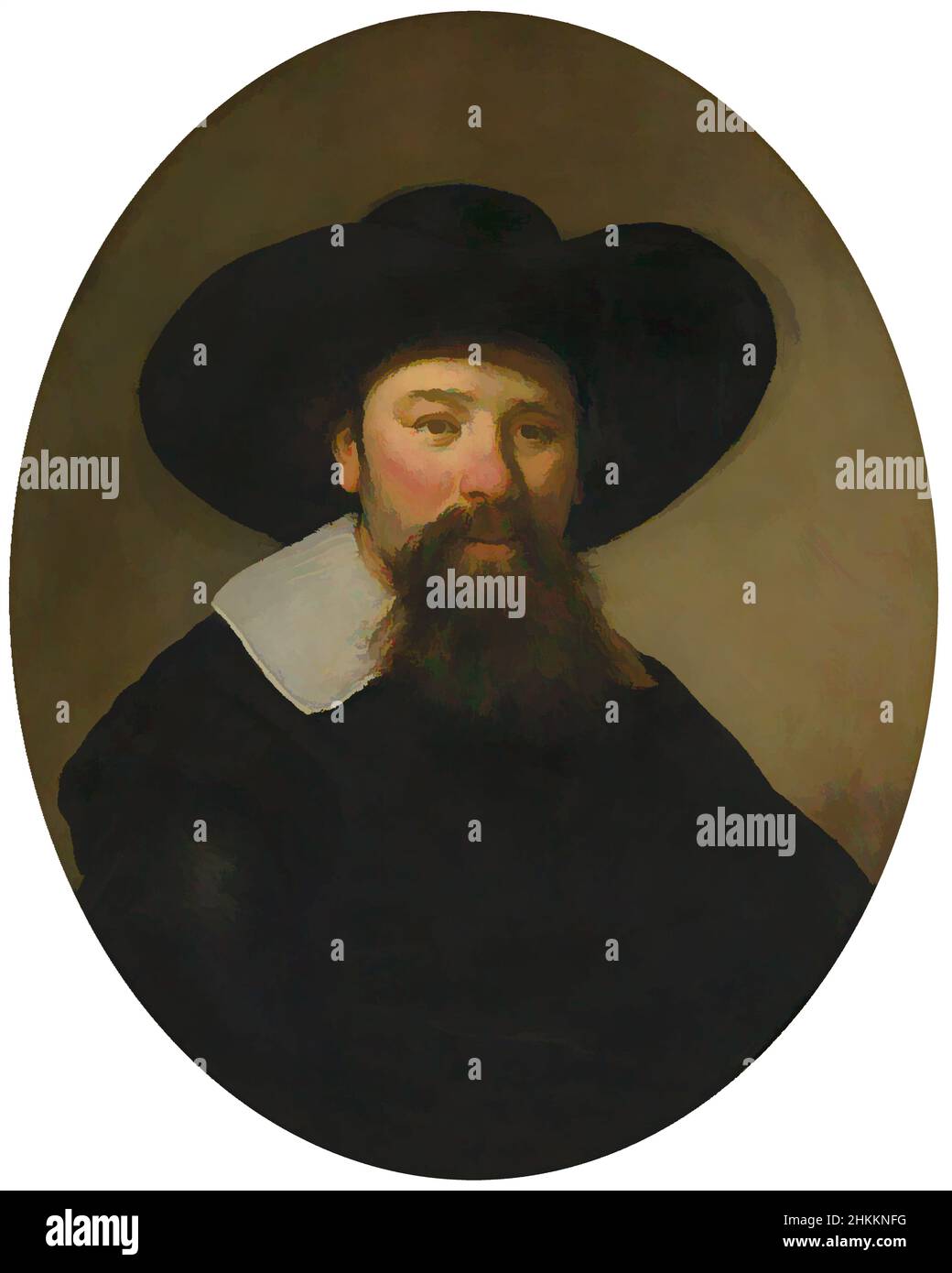 Arte ispirata dal Ritratto di un uomo di 44 anni, Govert Flinck, 1637, opere classiche modernizzate da Artotop con un tuffo di modernità. Forme, colore e valore, impatto visivo accattivante sulle emozioni artistiche attraverso la libertà delle opere d'arte in modo contemporaneo. Un messaggio senza tempo che persegue una nuova direzione selvaggiamente creativa. Artisti che si rivolgono al supporto digitale e creano l'NFT Artotop Foto Stock