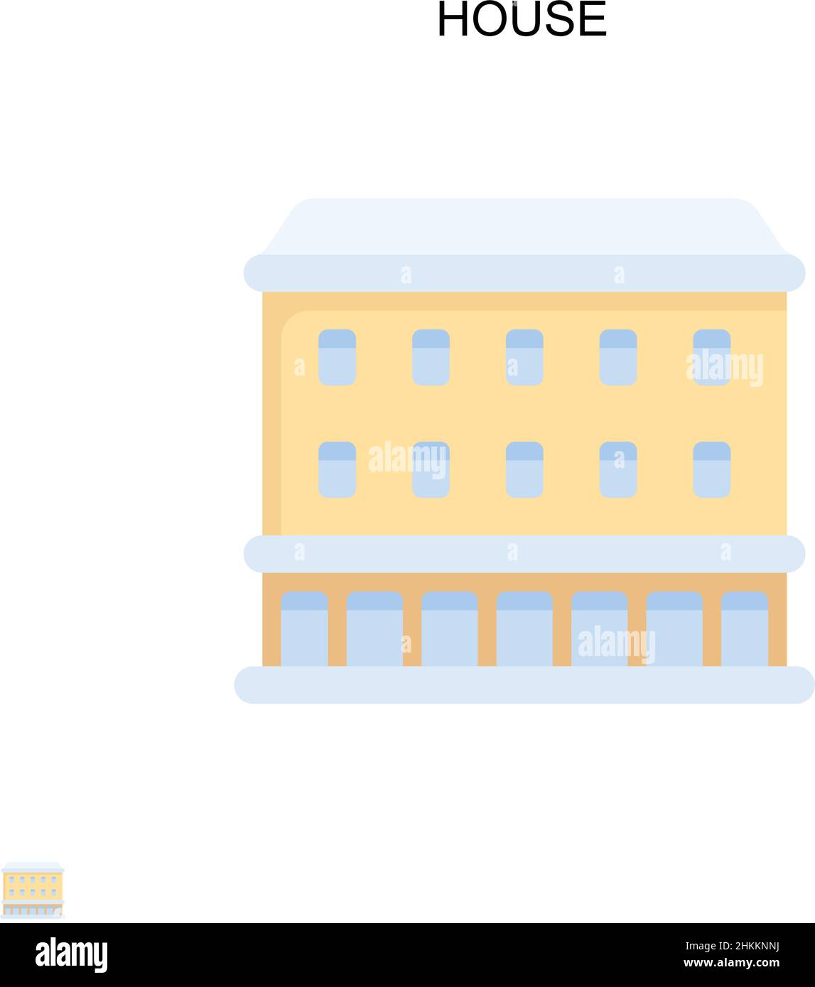 Icona vettore Casa semplice. Modello di disegno del simbolo di illustrazione per l'elemento dell'interfaccia utente mobile Web. Illustrazione Vettoriale