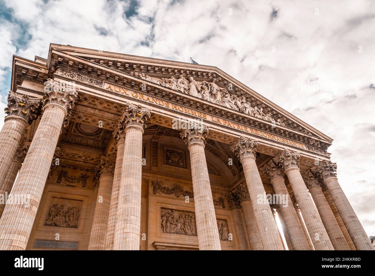 Il Panthéon è un monumento che si trova nel 5th circondario di Parigi, Francia. Usato come cimitero per importanti intellettuali francesi. Foto Stock