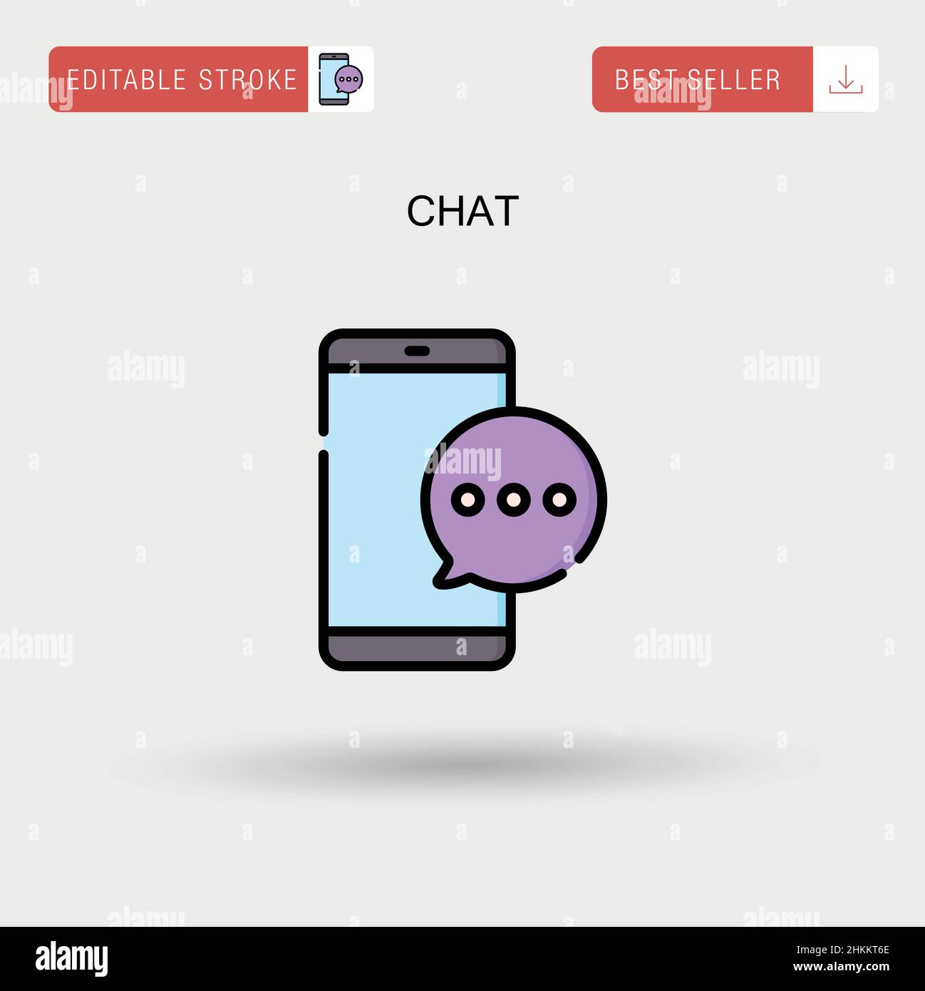 Icona vettore semplice chat. Illustrazione Vettoriale