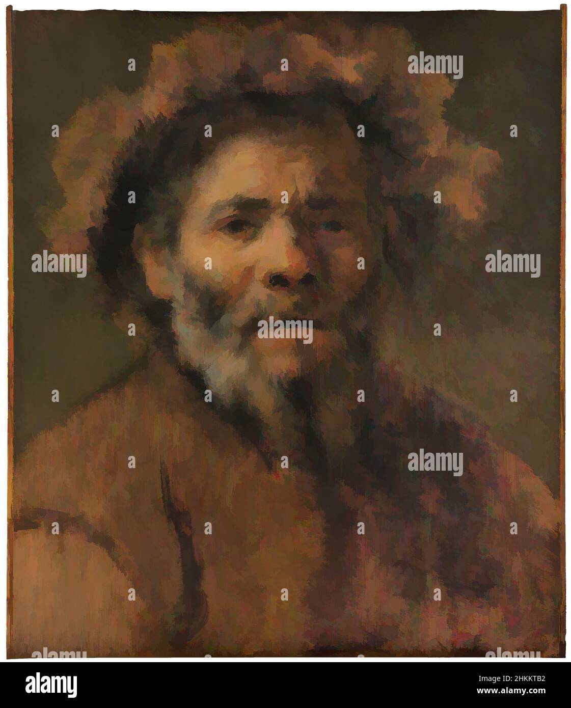 Arte ispirata dallo Studio di un vecchio uomo, Rembrandt van Rijn, cerchio di, opere classiche modernizzate da Artotop con un tuffo di modernità. Forme, colore e valore, impatto visivo accattivante sulle emozioni artistiche attraverso la libertà delle opere d'arte in modo contemporaneo. Un messaggio senza tempo che persegue una nuova direzione selvaggiamente creativa. Artisti che si rivolgono al supporto digitale e creano l'NFT Artotop Foto Stock