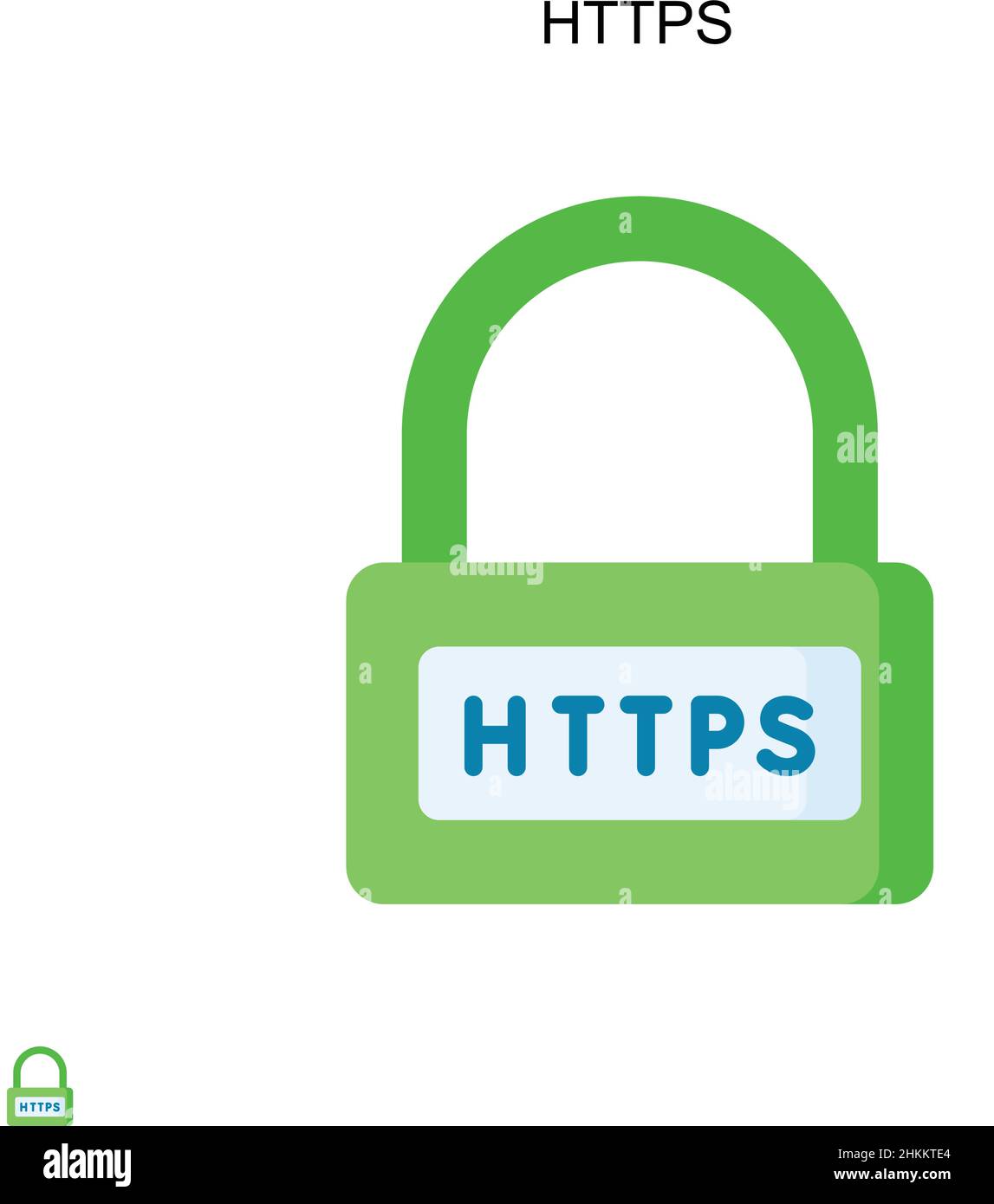 Icona vettore semplice HTTPS. Modello di disegno del simbolo di illustrazione per l'elemento dell'interfaccia utente mobile Web. Illustrazione Vettoriale
