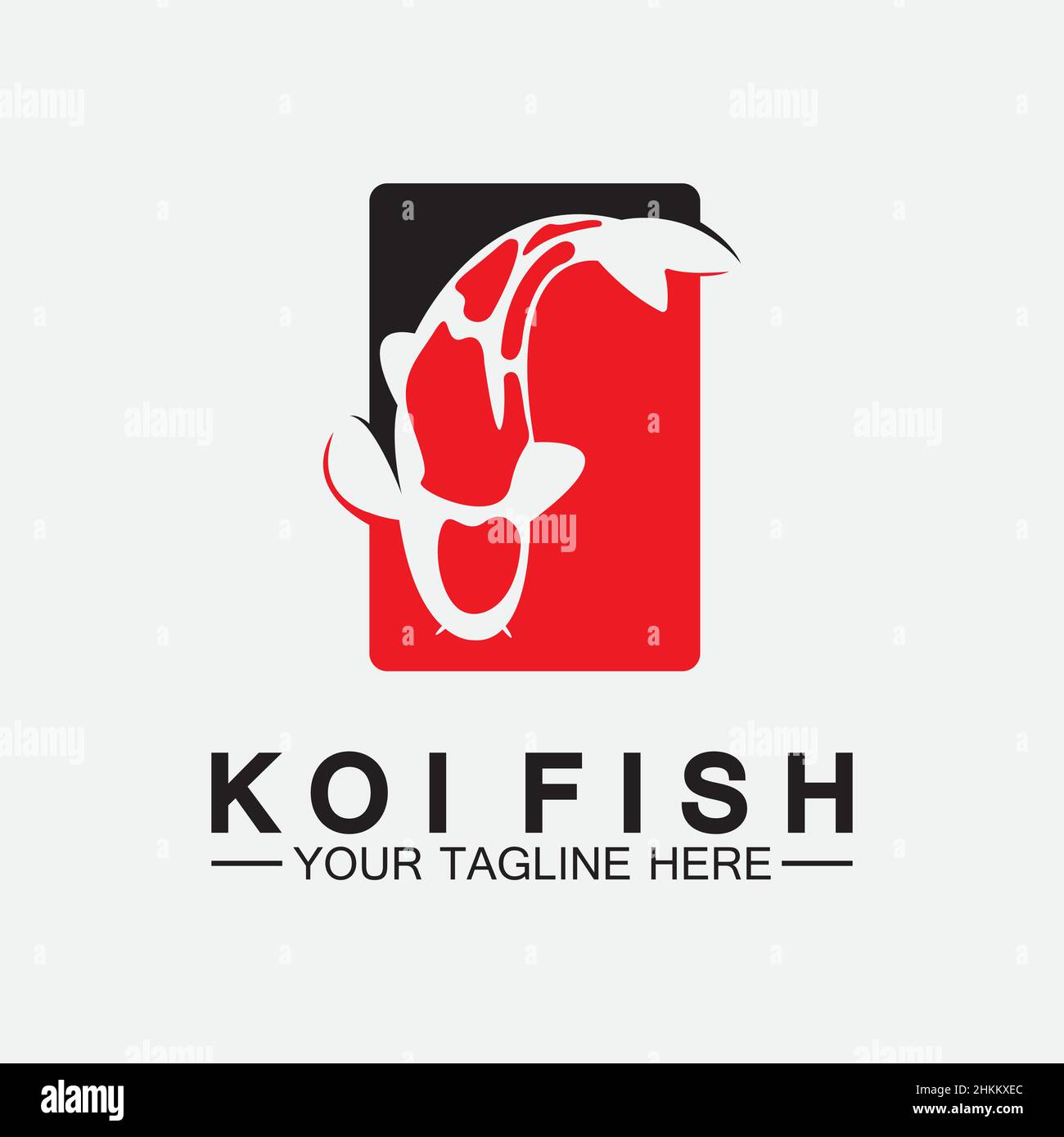 Modello vettoriale Koi Fish Logo Design Illustrazione Vettoriale