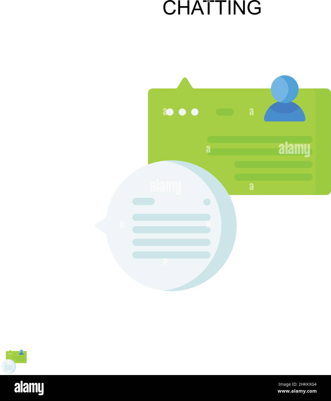 Chat semplice icona vettoriale. Modello di disegno del simbolo di illustrazione per l'elemento dell'interfaccia utente mobile Web. Illustrazione Vettoriale