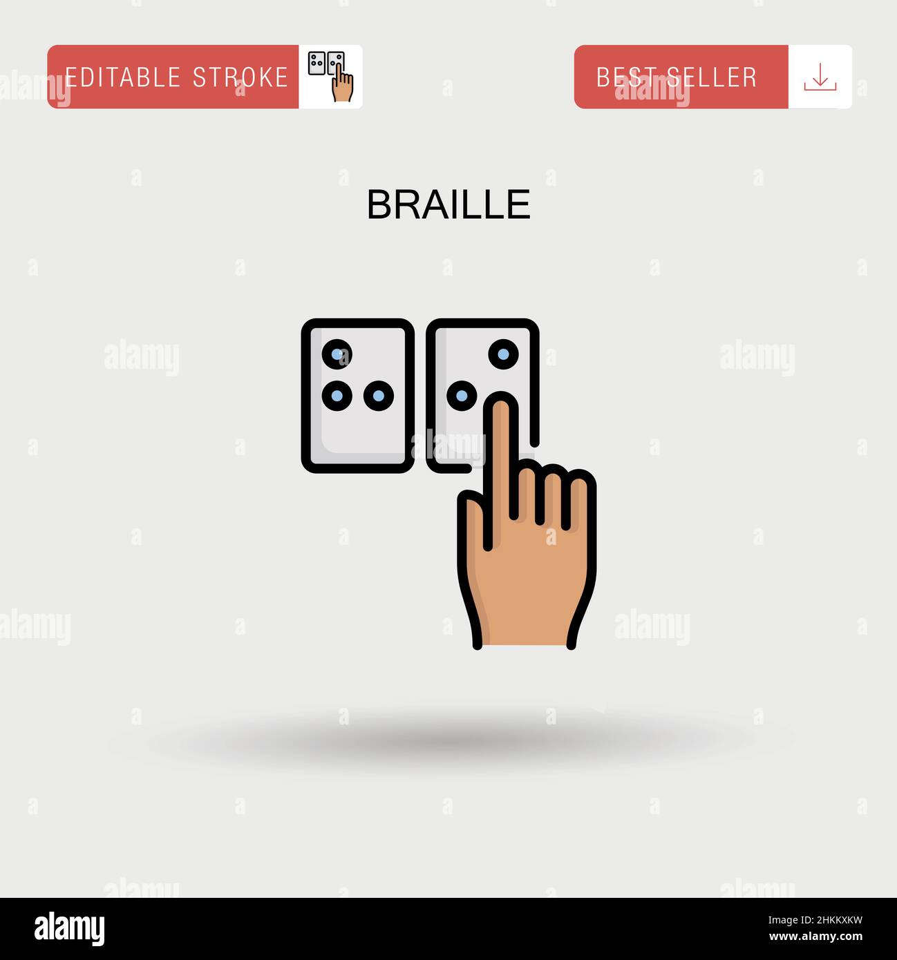 Icona vettore semplice Braille. Illustrazione Vettoriale