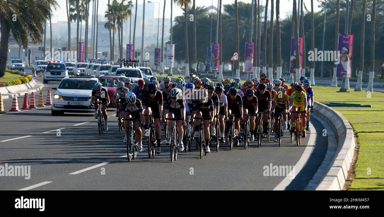Campionato ciclistico a Doha Corniche Doha - QATAR Foto Stock